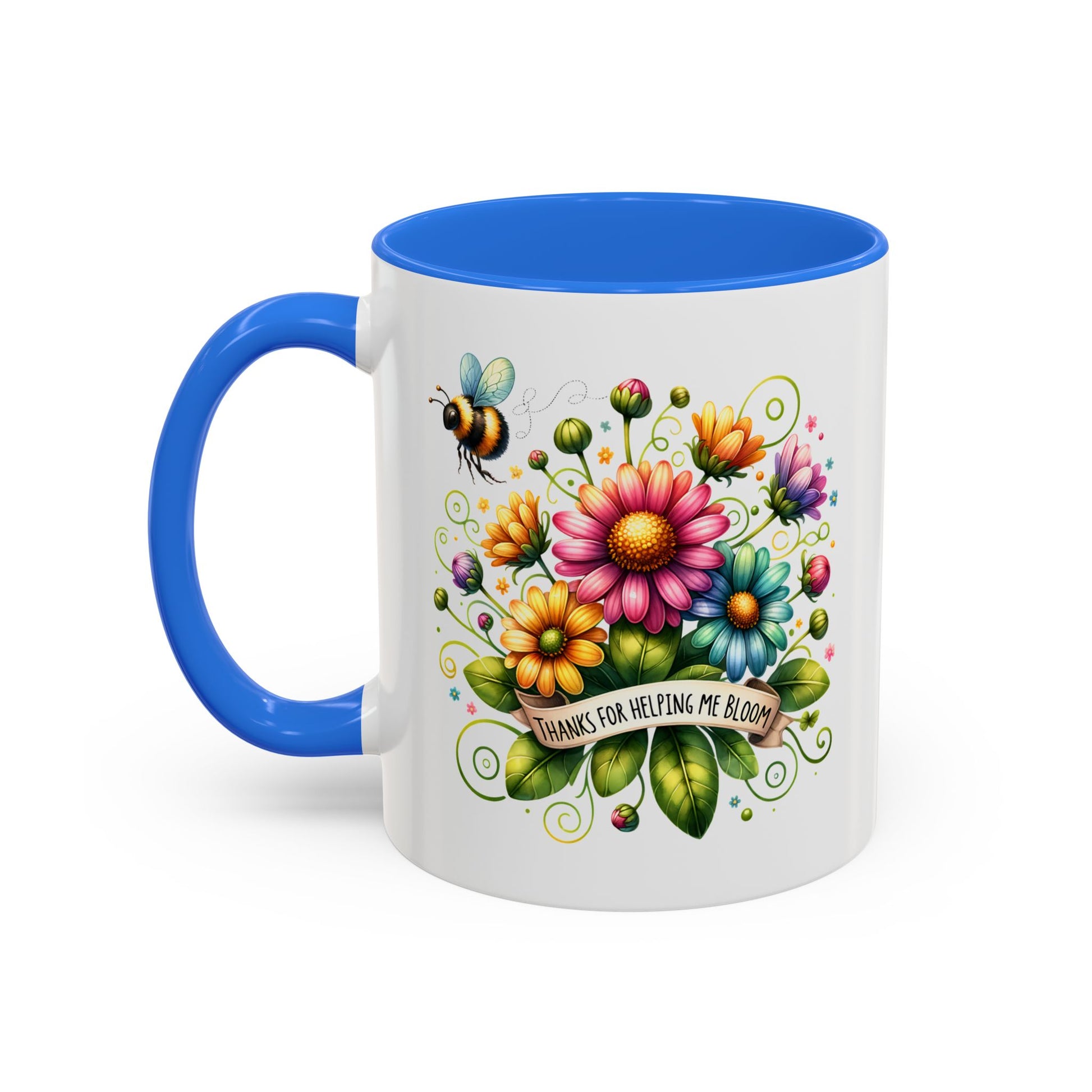 Colorful Floral Mug – "Thanks for Helping Me Bloom" – Perfect Gift for Friends & Family - Nefty Creations