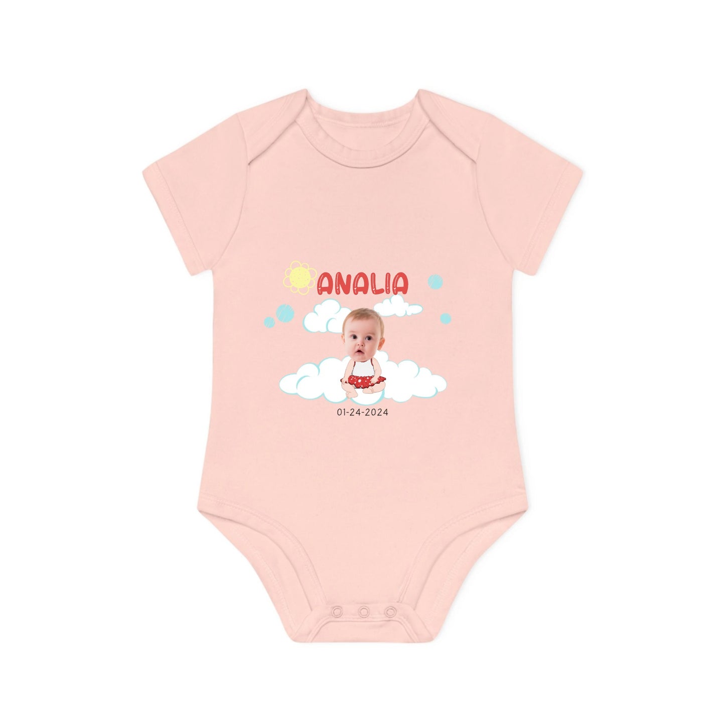 Personalized Baby Organic Short Sleeve Bodysuit - Nefty Creations