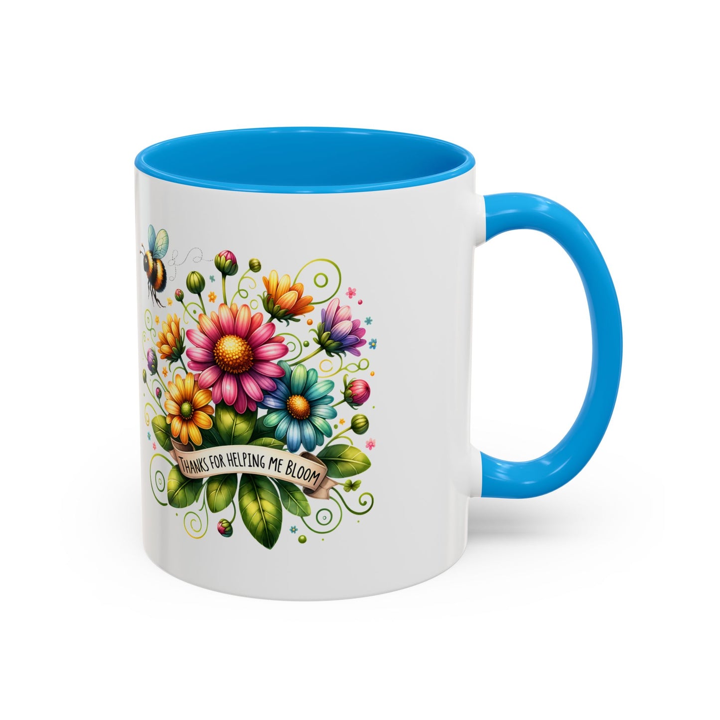Colorful Floral Mug – "Thanks for Helping Me Bloom" – Perfect Gift for Friends & Family - Nefty Creations