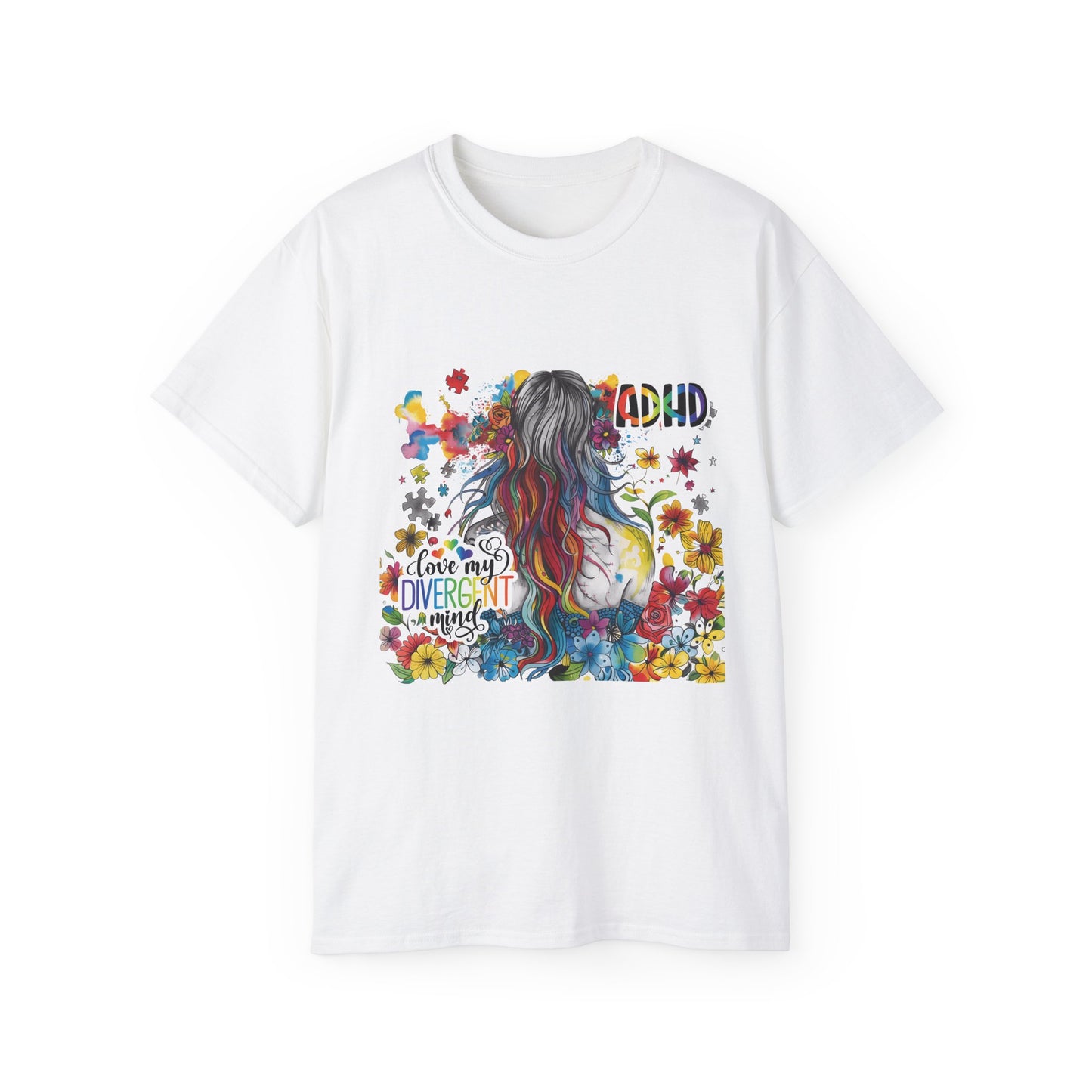 ADHD Awareness Unisex Ultra Cotton Tee - Love My Divergent Minds - Nefty Creations