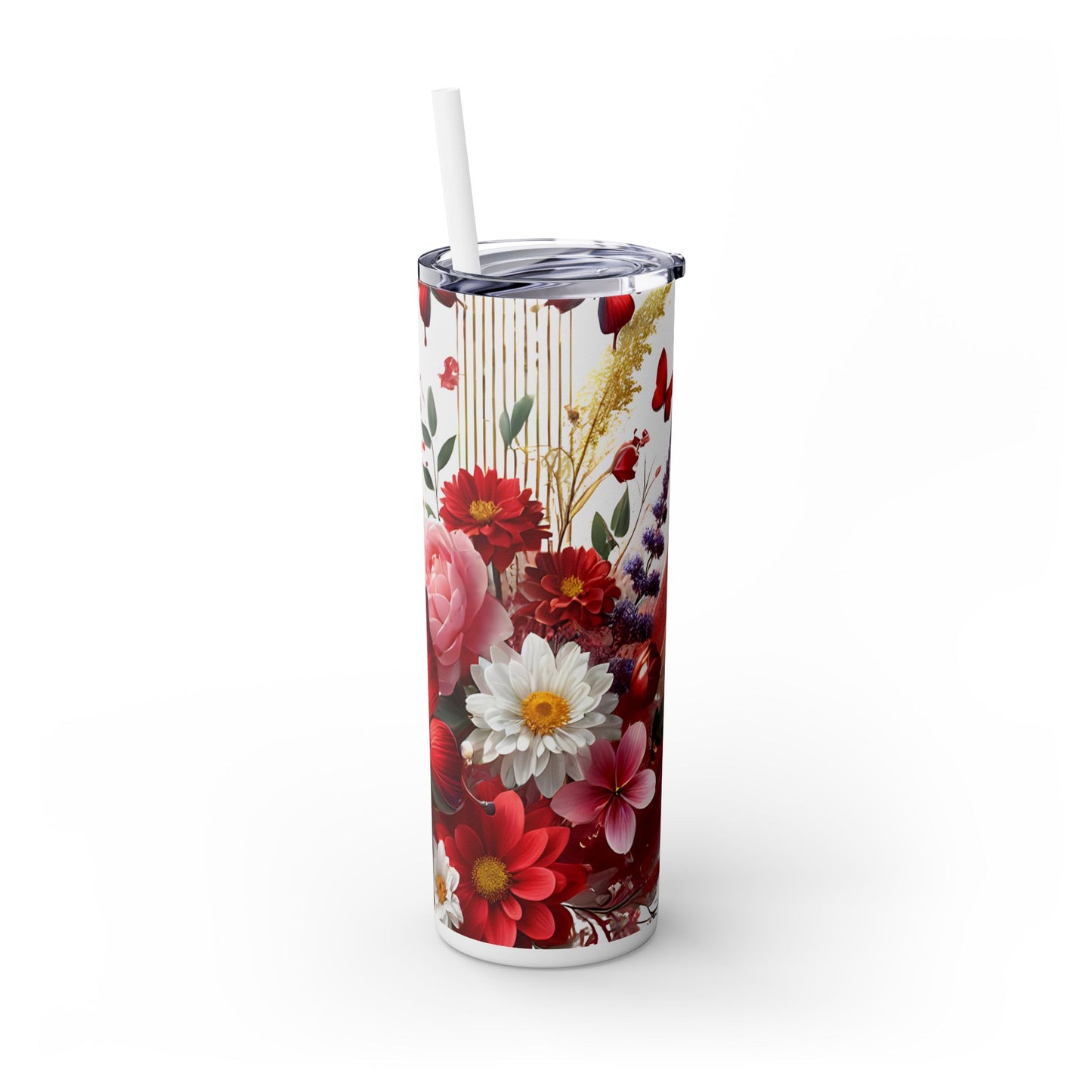 Red Butterfly Skinny Tumbler 20oz| Nefty Creations