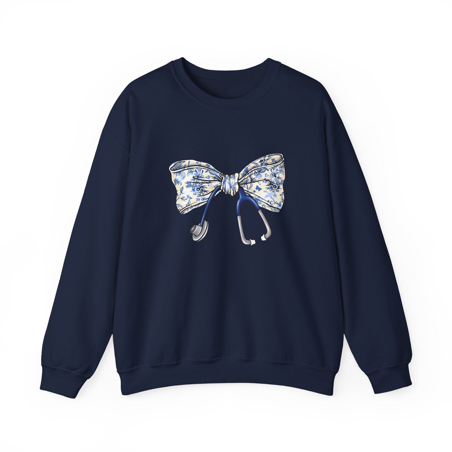 Floral Bow Stethoscope Sweatshirt | Cozy Medical Apparel for Healthcare Heroes - Nefty Creations
