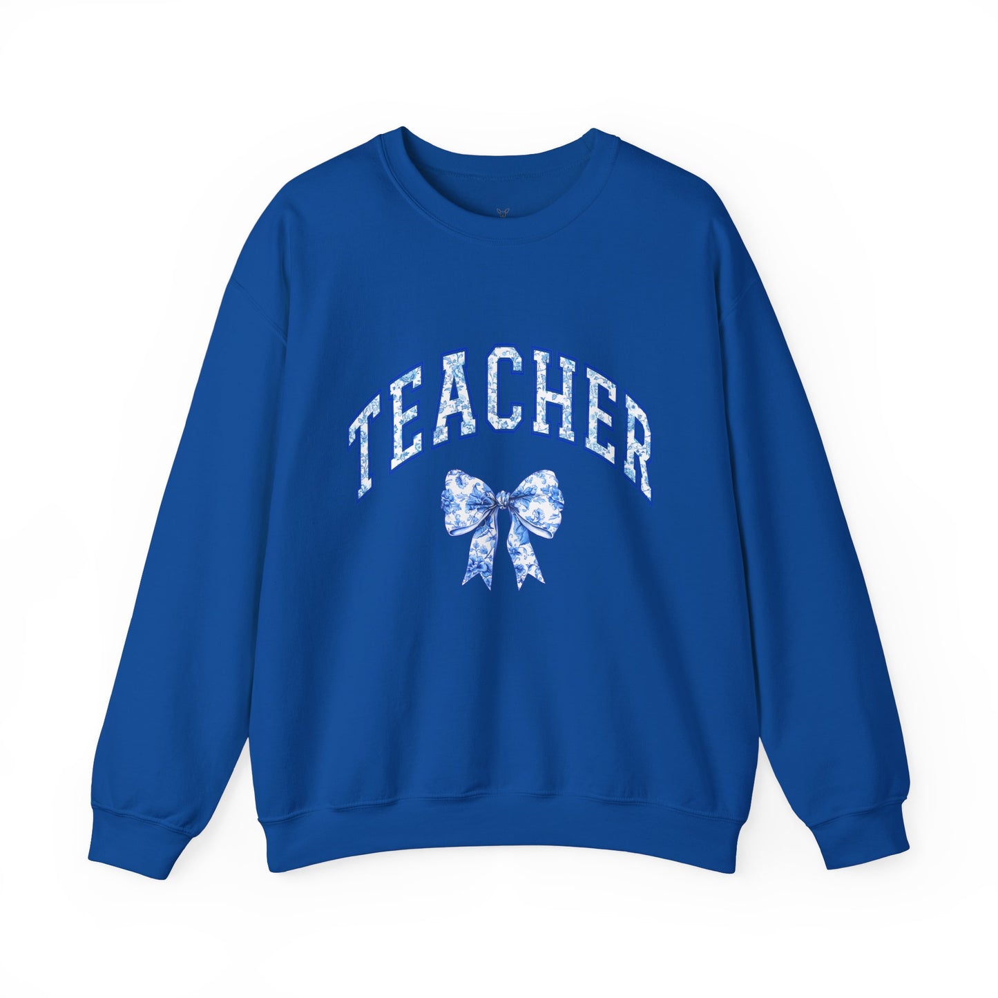 Teacher Floral Bow Crewneck Sweatshirt - Cozy Unisex Pullover for Educators - Nefty Creations