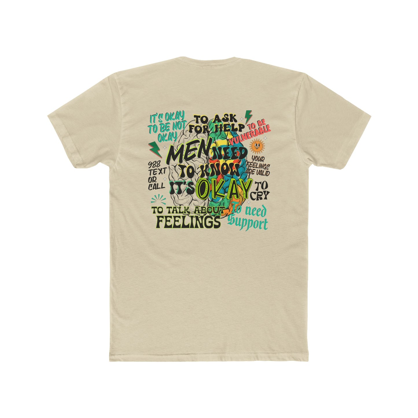 Supportive Men's Mental Health Tee - Unisex Cotton Crew with Positive Messages - Nefty Creations