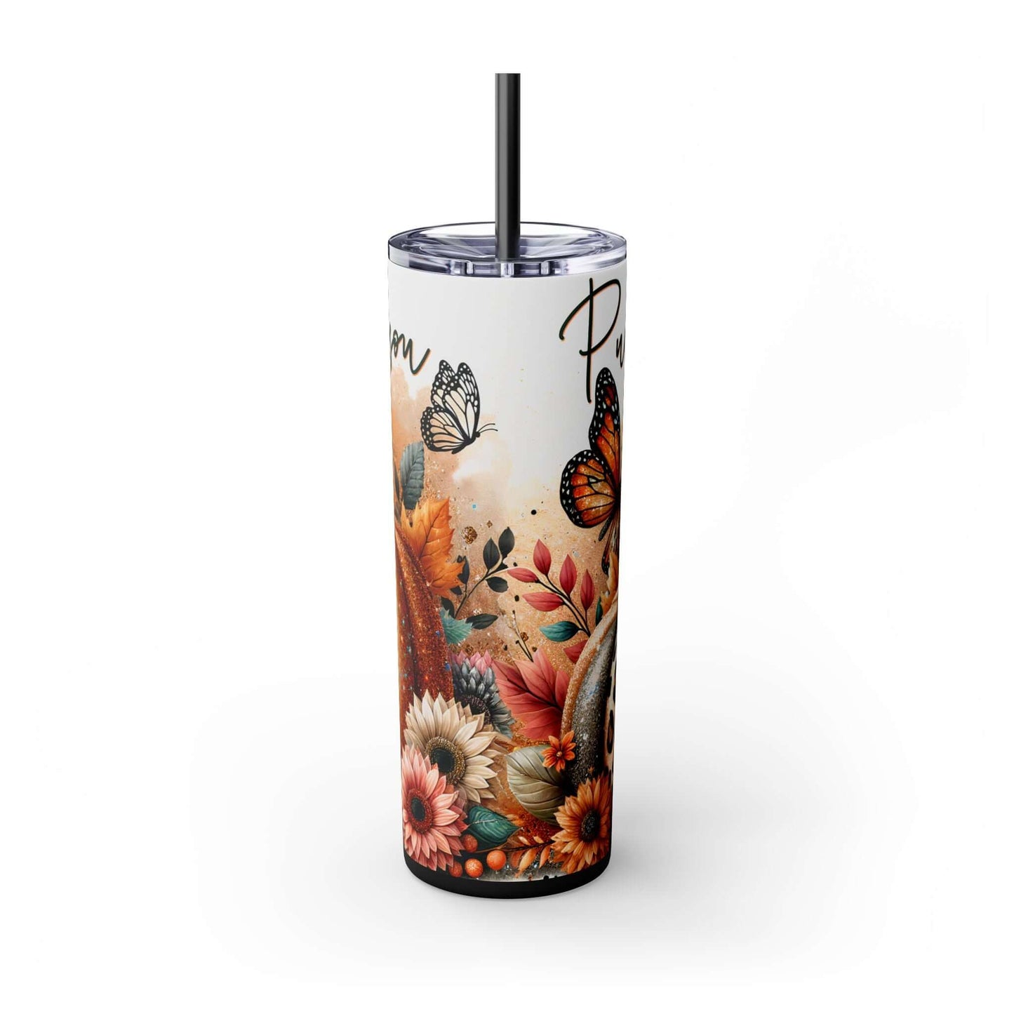 Glitter Fall Skinny Tumbler with Straw, 20oz| Nefty Creations - Nefty Creations