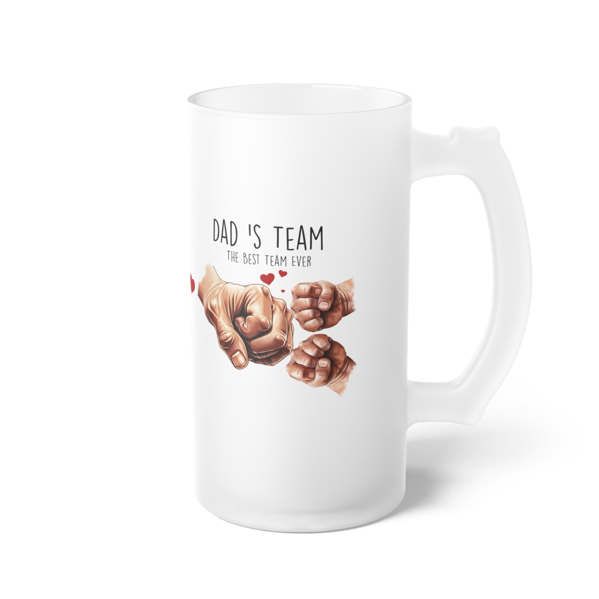 Vaso de Cerveza para Padre de Dos, Personalized Frosted Glass Beer Mug, Father's Day Gift, Custom Drinkware, Family Love Mug, Gift for Him, Unique Beer Stein - Nefty Creations