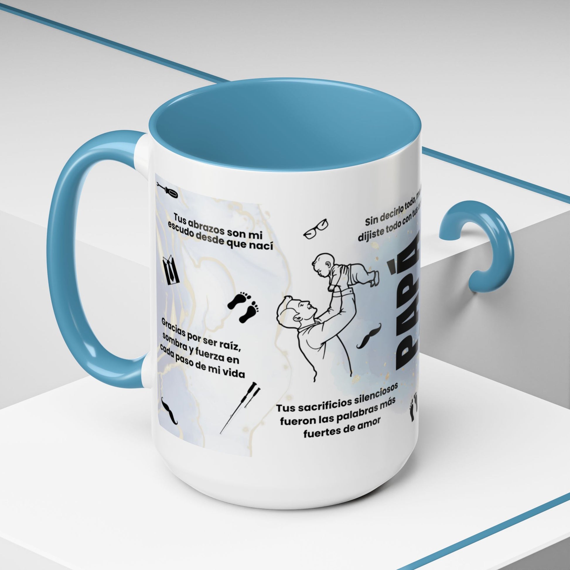 Papá Coffee Mug - Unique Dad Gift for Father's Day, Birthday, or Inspirational Moments, Black Accent Ceramic Cup - Nefty Creations