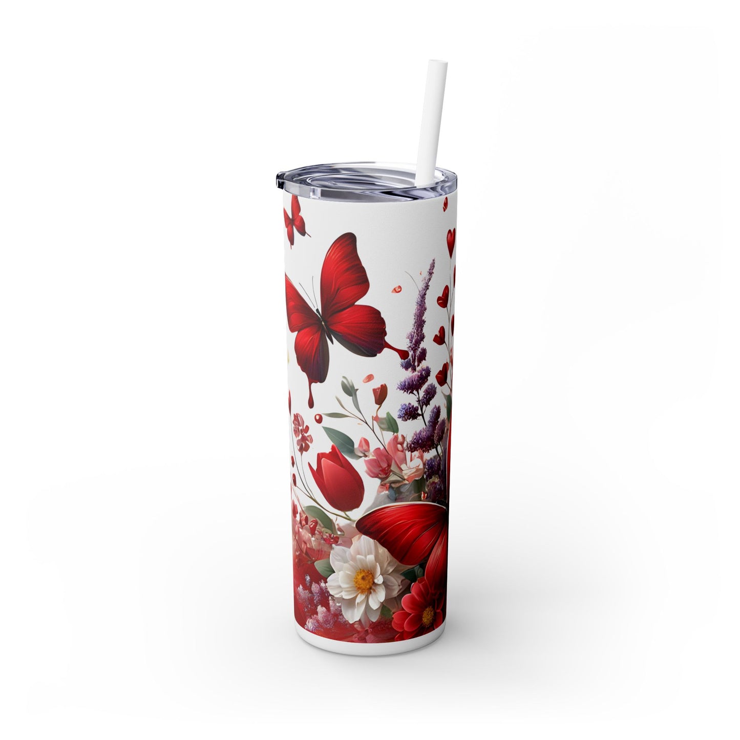 Red Butterfly Skinny Tumbler 20oz| Nefty Creations