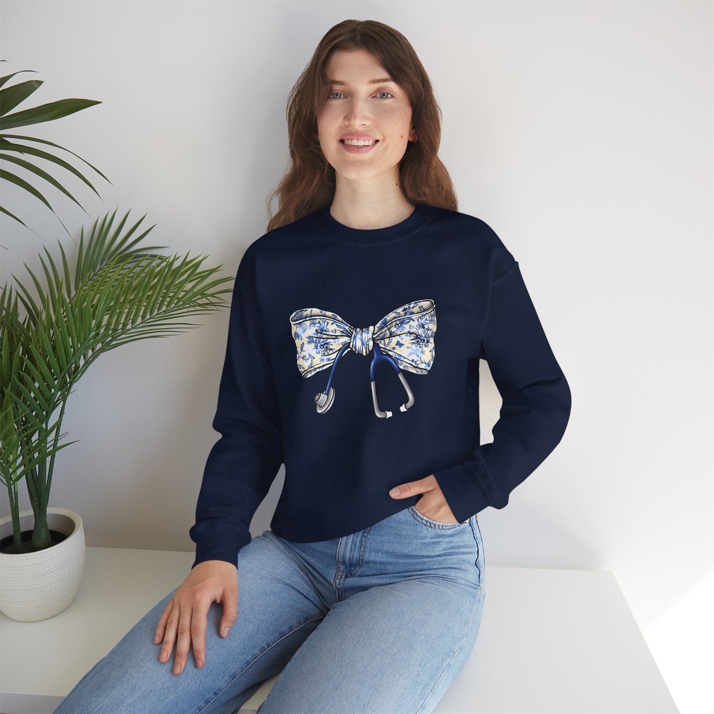 Floral Bow Stethoscope Sweatshirt | Cozy Medical Apparel for Healthcare Heroes - Nefty Creations
