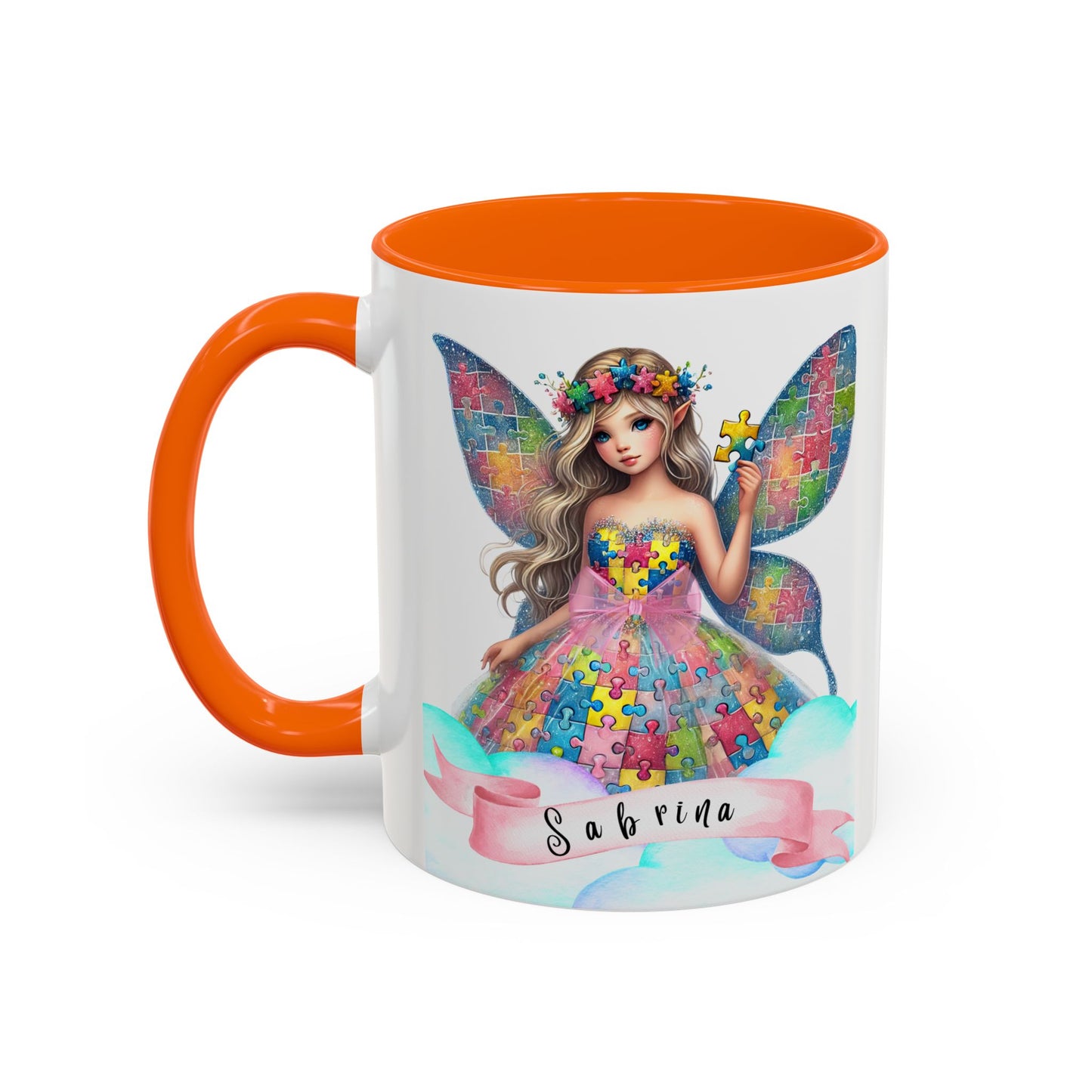 Colorful Fairy Personalized Coffee Mug, Girl autism, Unique Gift for Girls on the spectrum, Custom Name Drinkware,