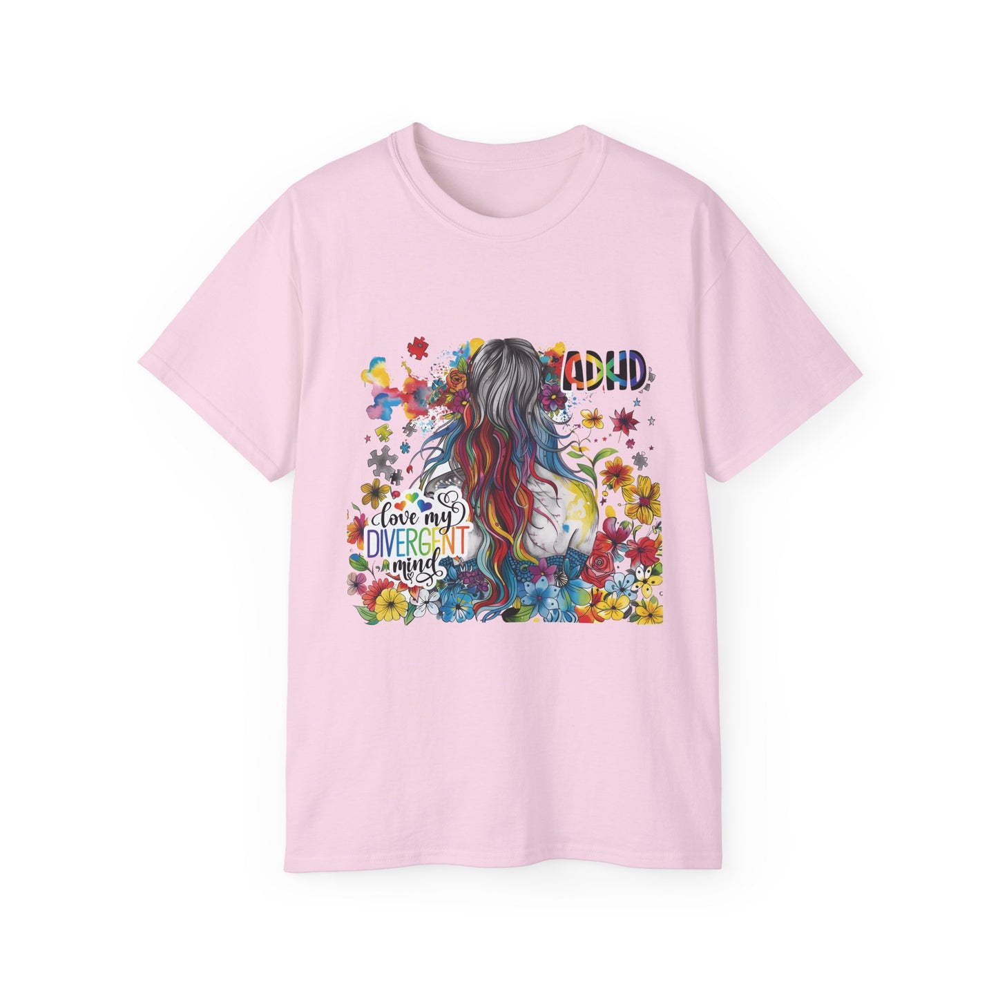 ADHD Awareness Unisex Ultra Cotton Tee - Love My Divergent Minds - Nefty Creations