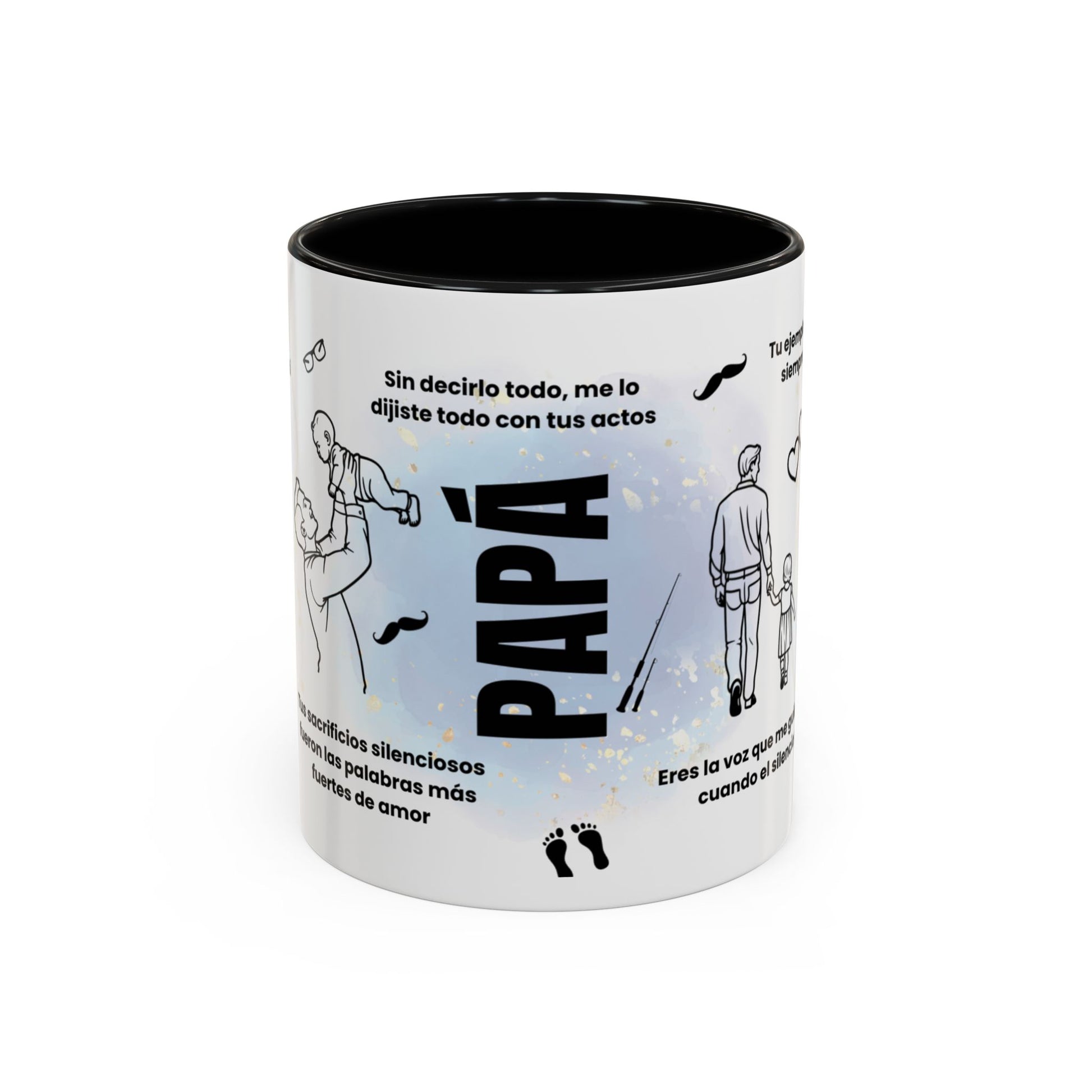 Papá Coffee Mug - Unique Dad Gift for Father's Day, Birthday, or Inspirational Moments, Black Accent Ceramic Cup - Nefty Creations