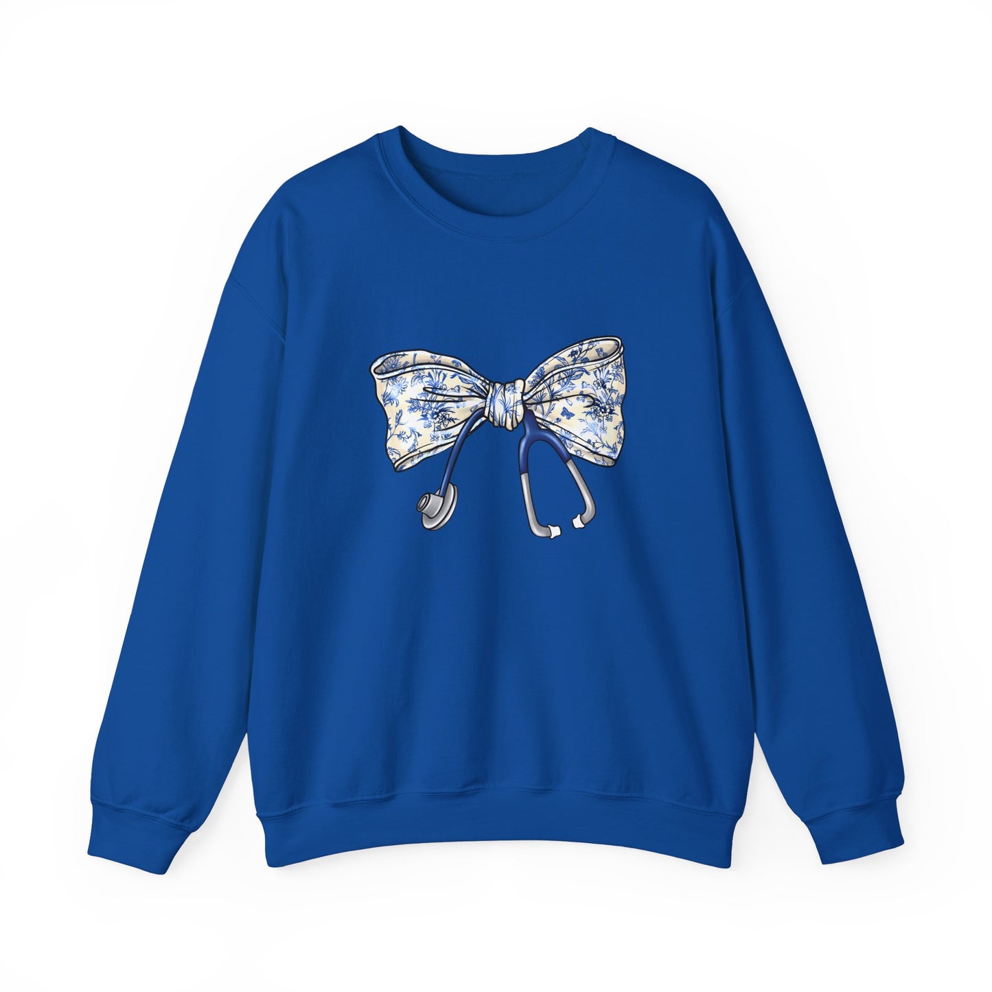 Floral Bow Stethoscope Sweatshirt | Cozy Medical Apparel for Healthcare Heroes - Nefty Creations