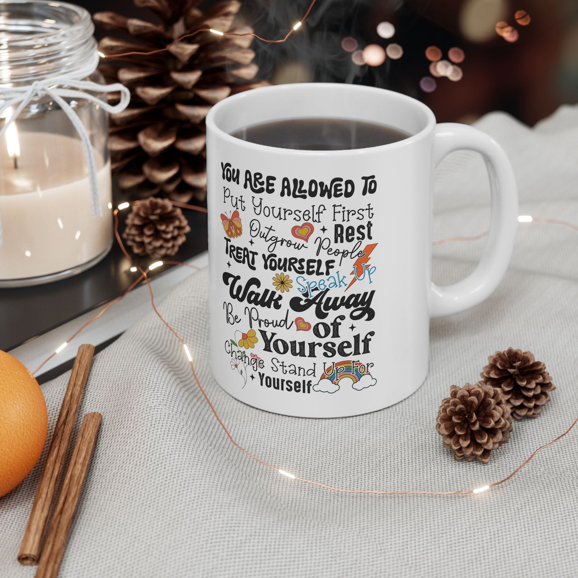 Inspirational Ceramic Mug - Motivational Quotes for Daily Empowerment - Nefty Creations