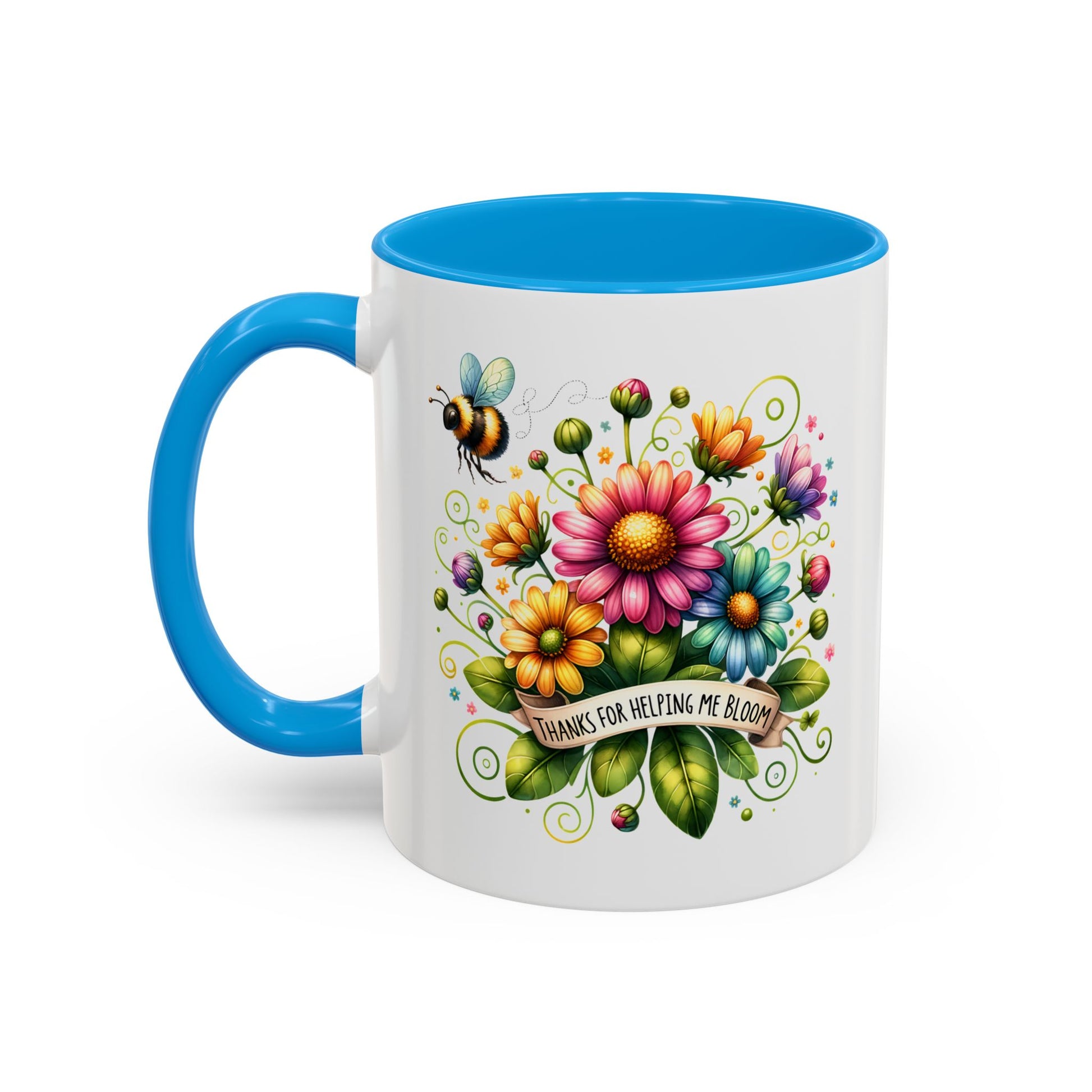 Colorful Floral Mug – "Thanks for Helping Me Bloom" – Perfect Gift for Friends & Family - Nefty Creations