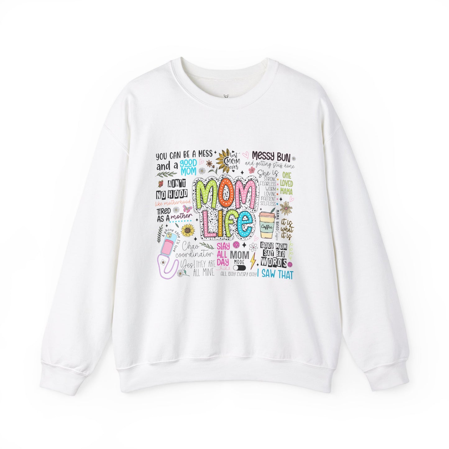 Mom Life Unisex Heavy Blend™ Crewneck Sweatshirt - Cozy Gift for Moms - Nefty Creations