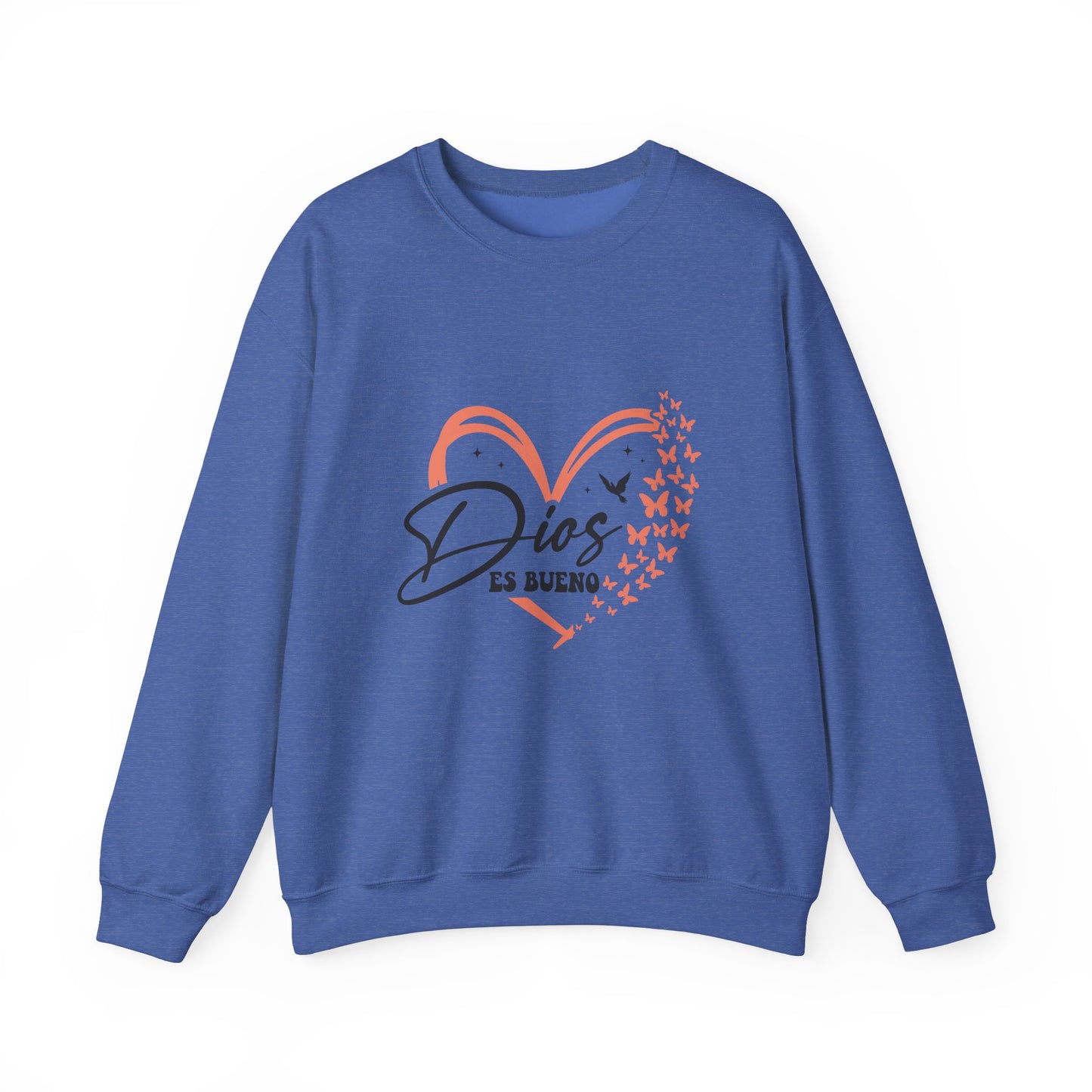 Dios es Bueno Heart Sweatshirt | Unisex Heavy Blend™ Crewneck - Nefty Creations
