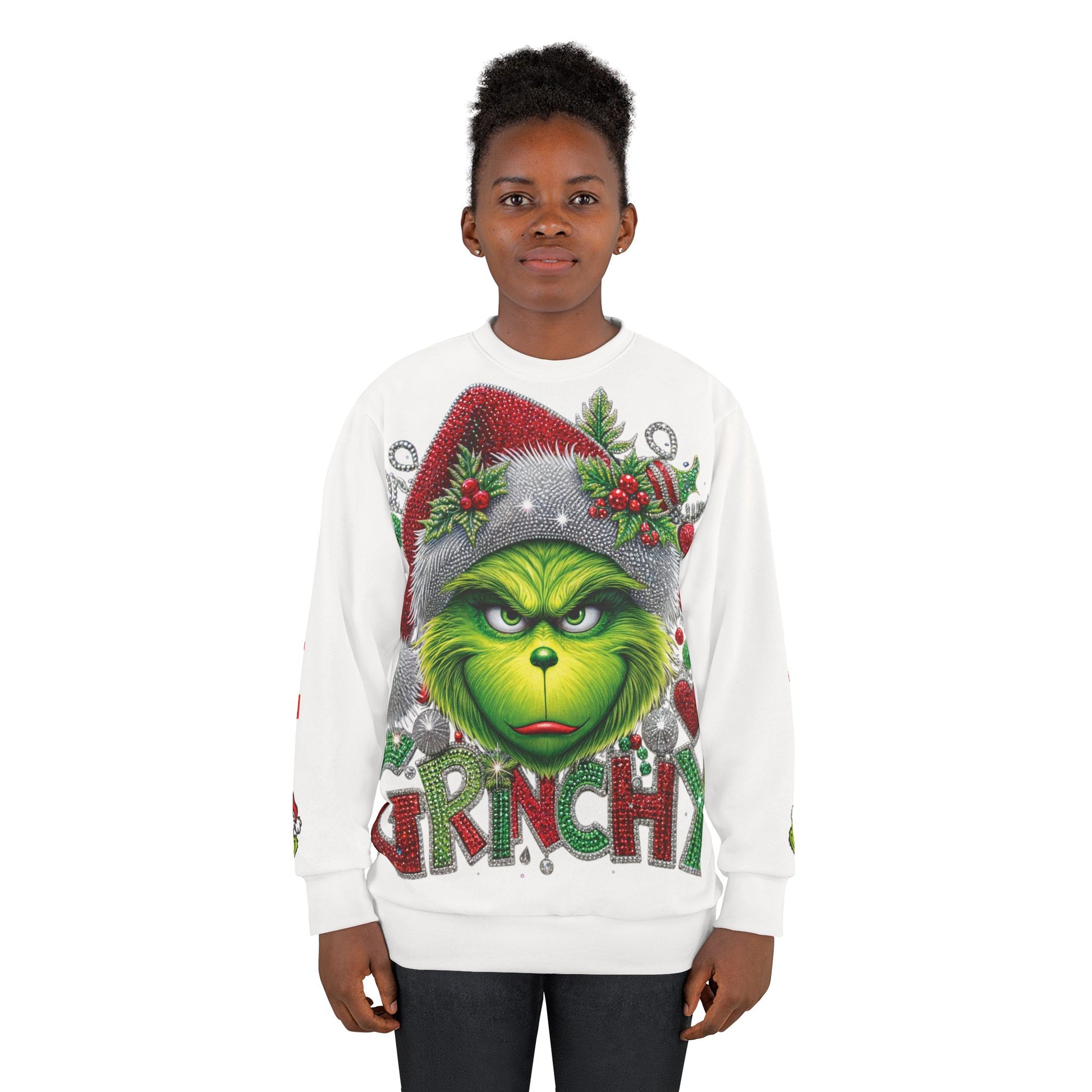 Festive Grinch Sweatshirt | Christmas Holiday Cheer - Nefty Creations