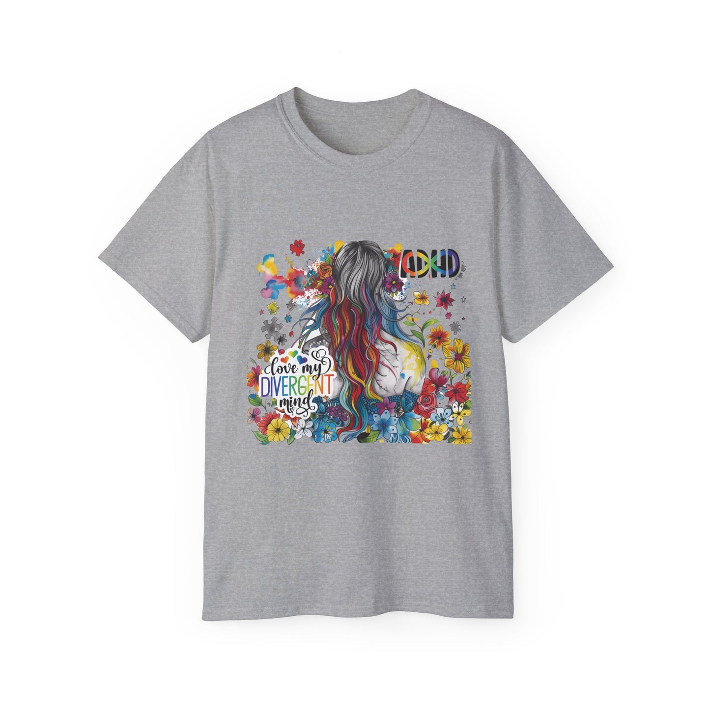 ADHD Awareness Unisex Ultra Cotton Tee - Love My Divergent Minds - Nefty Creations