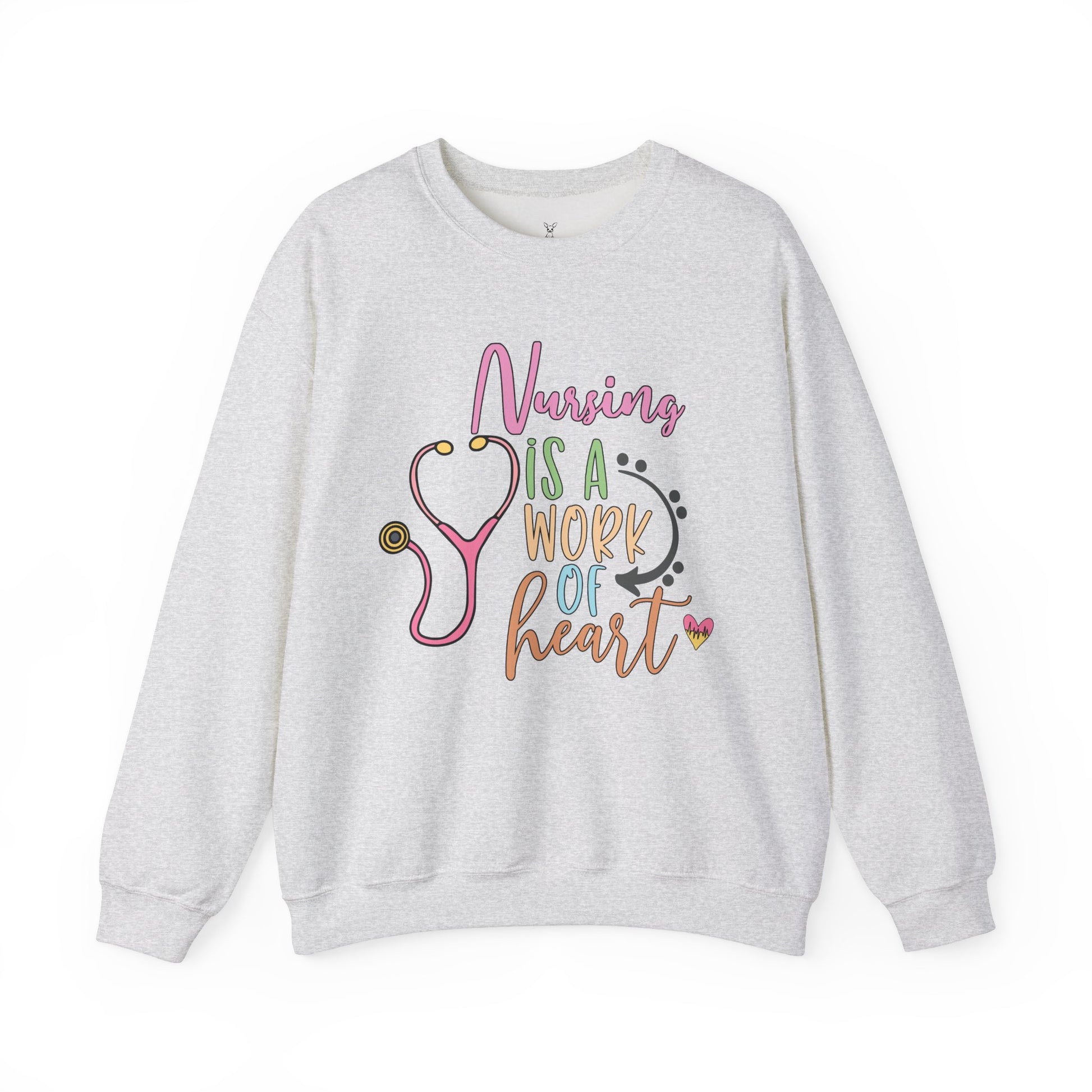 Nursing is a Work of Heart Crewneck Sweatshirt - Unisex Heavy Blend™ - Nefty Creations