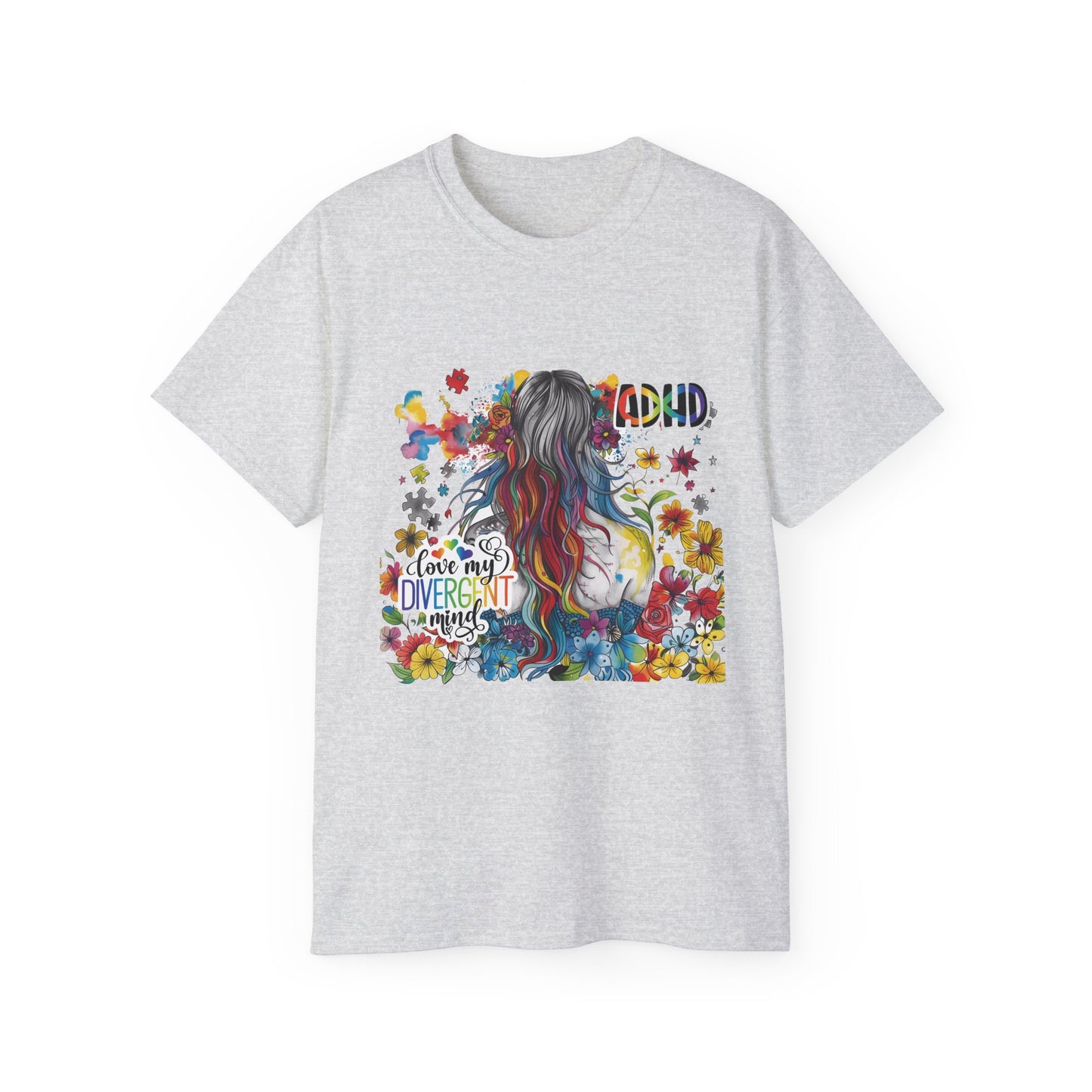 ADHD Awareness Unisex Ultra Cotton Tee - Love My Divergent Minds - Nefty Creations