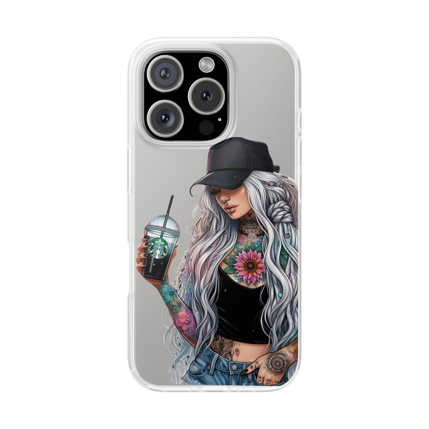 Stylish Floral Tattoo iPhone Flexi Case - Nefty Creations