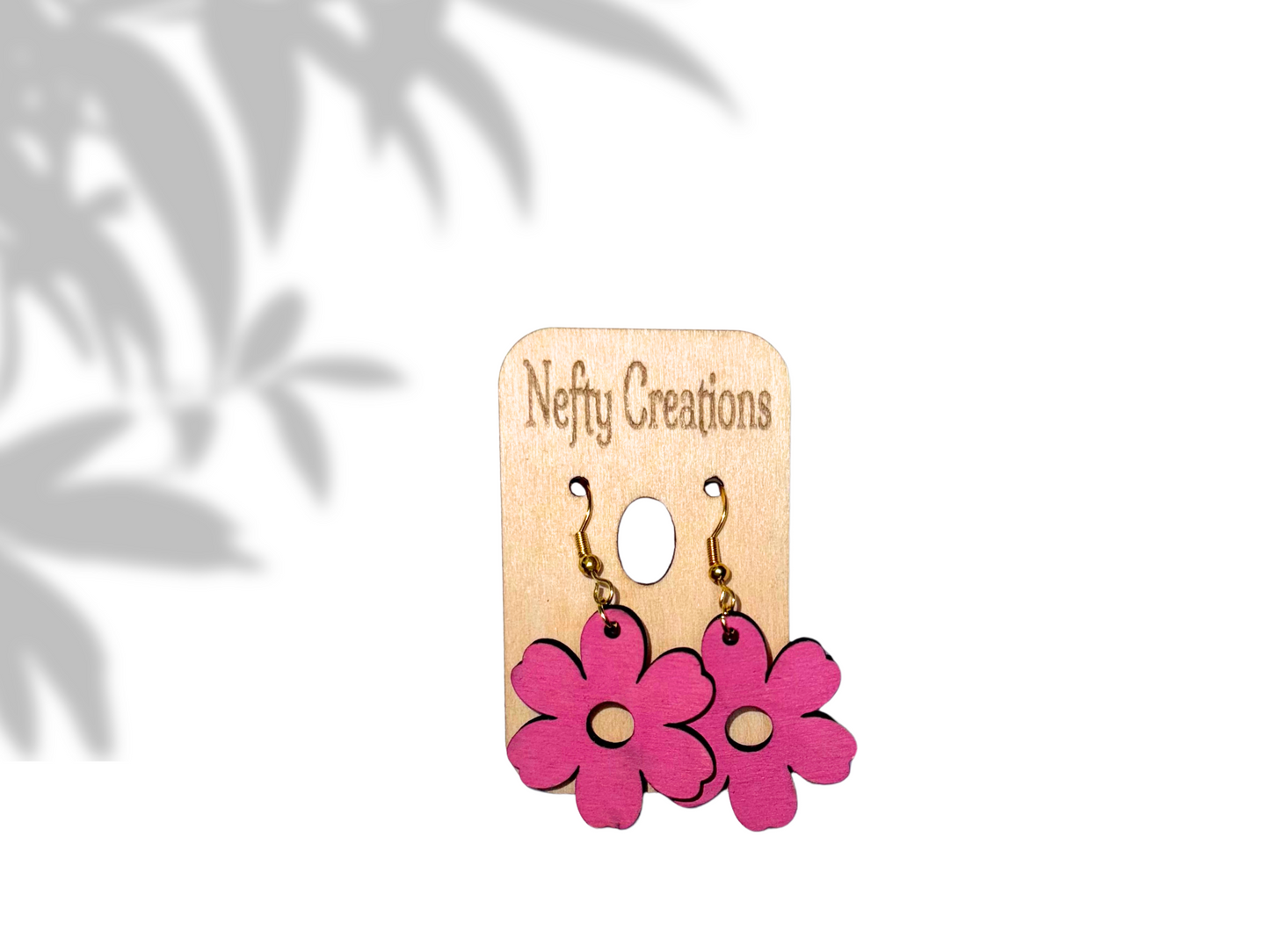 Pink Flower Earrings 925 - Nefty Creations