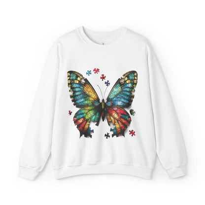 Butterfly Autism Sweatshirt: Unisex Heavy Blend - Autism Awareness - Nefty Creations