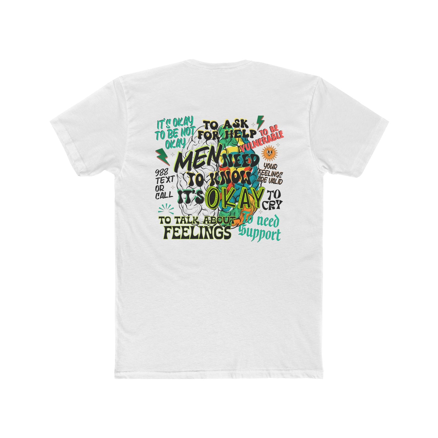 Supportive Men's Mental Health Tee - Unisex Cotton Crew with Positive Messages