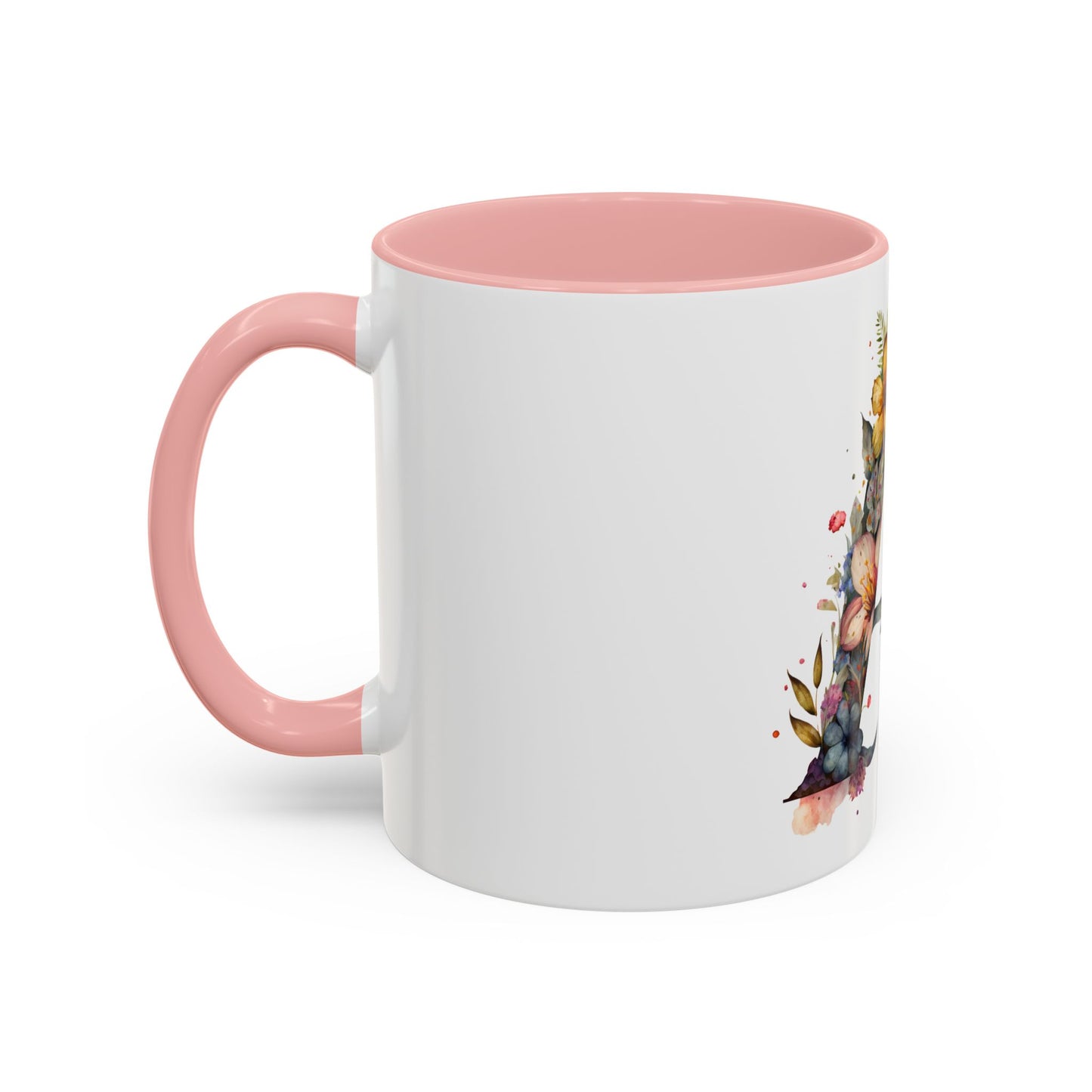 Personalized Floral Initial Coffee Mug - Custom 11/15oz Accent Mug for Gifts