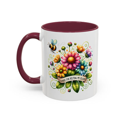 Colorful Floral Mug – "Thanks for Helping Me Bloom" – Perfect Gift for Friends & Family - Nefty Creations