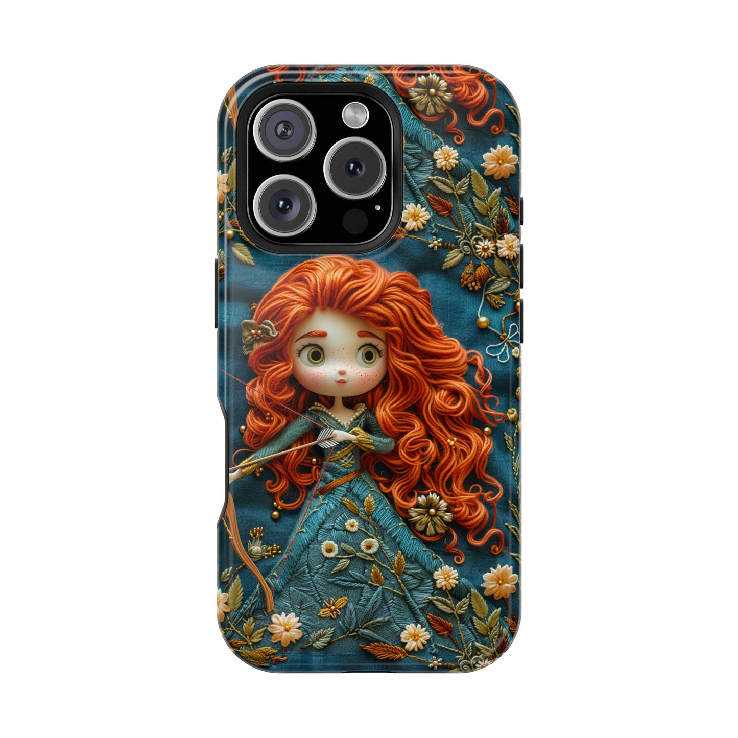 Whimsical Princess Magnetic Tough Case - Floral Design for iPhone