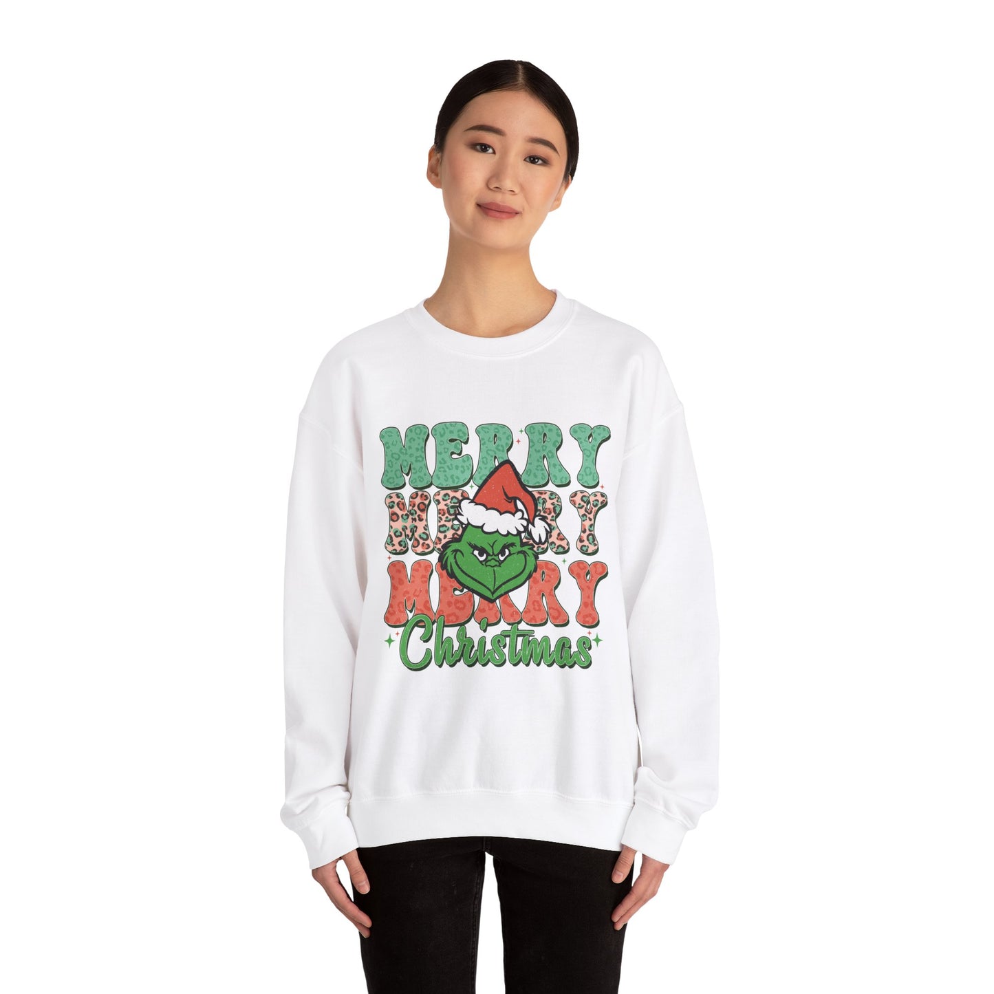 Merry Grinchmas Crewneck Sweatshirt - Festive Holiday Sweater for Christmas Celebrations - Nefty Creations