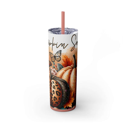Glitter Fall Skinny Tumbler with Straw, 20oz| Nefty Creations - Nefty Creations