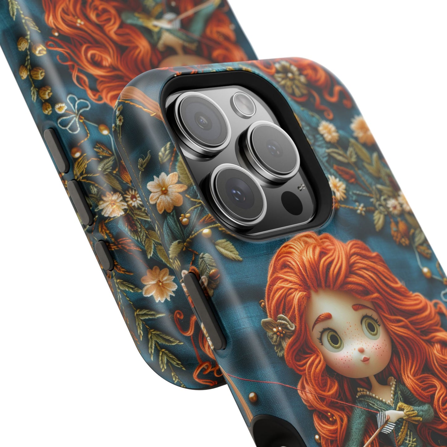 Whimsical Princess Magnetic Tough Case - Floral Design for iPhone