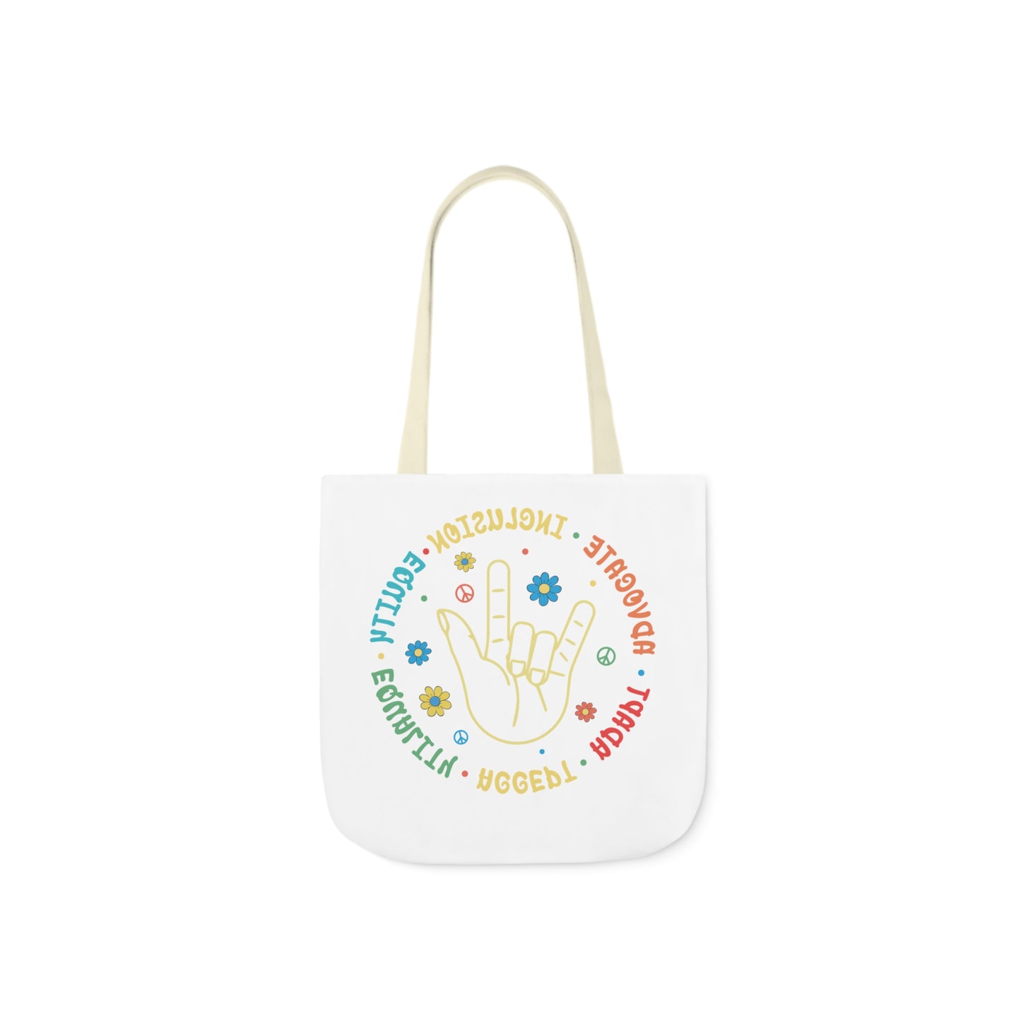 Inclusion & Equity Canvas Tote Bag with 5-Color Straps