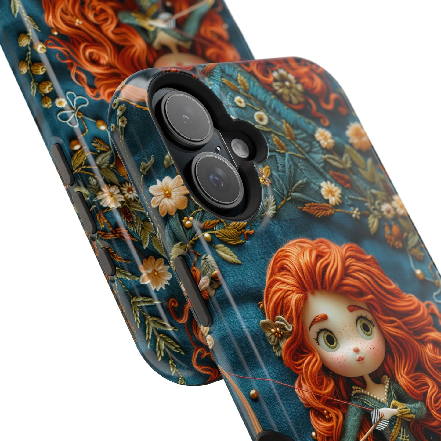 Whimsical Princess Magnetic Tough Case - Floral Design for iPhone