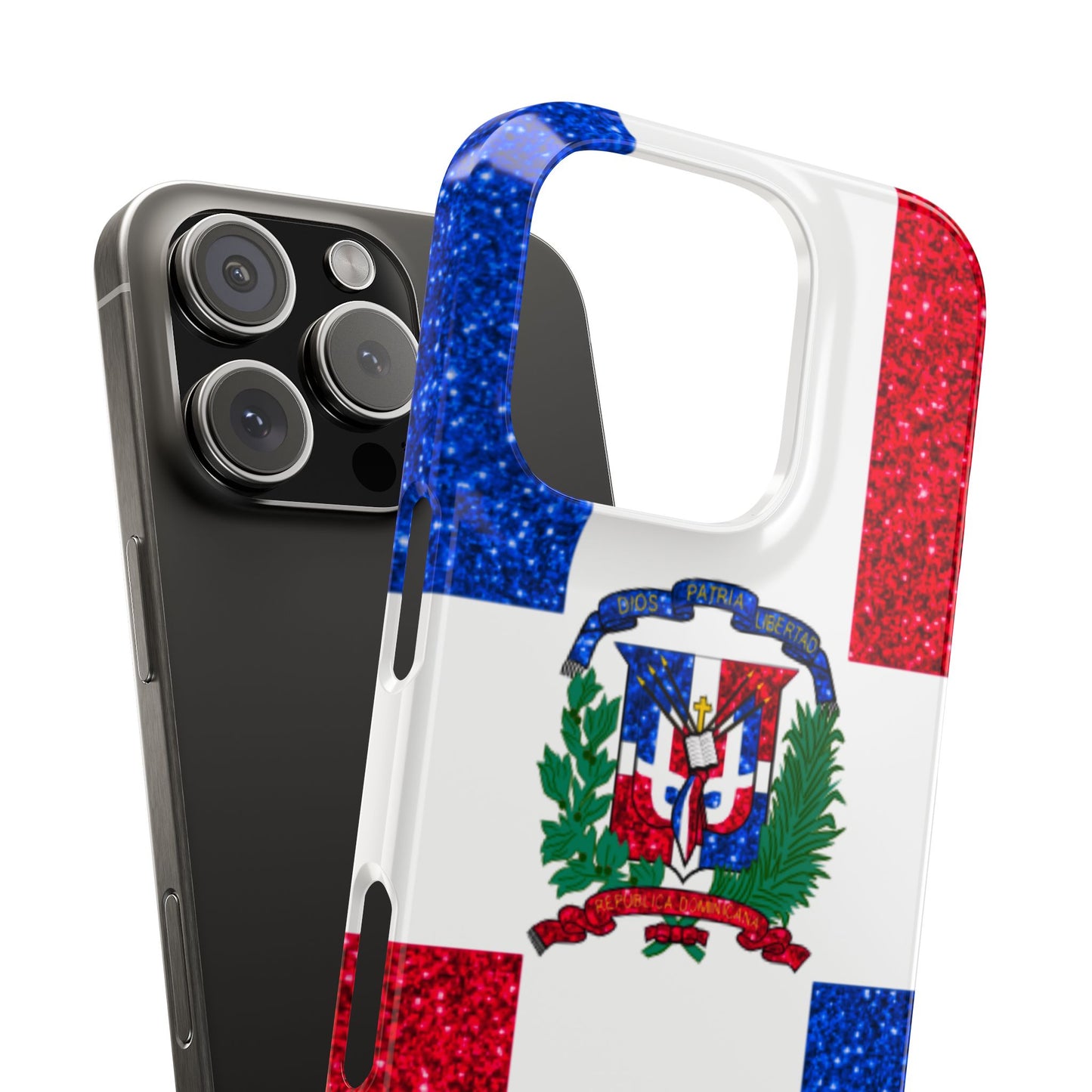 Glitter Dominican Republic Slim Phone Case - Celebrate Your Heritage in Style