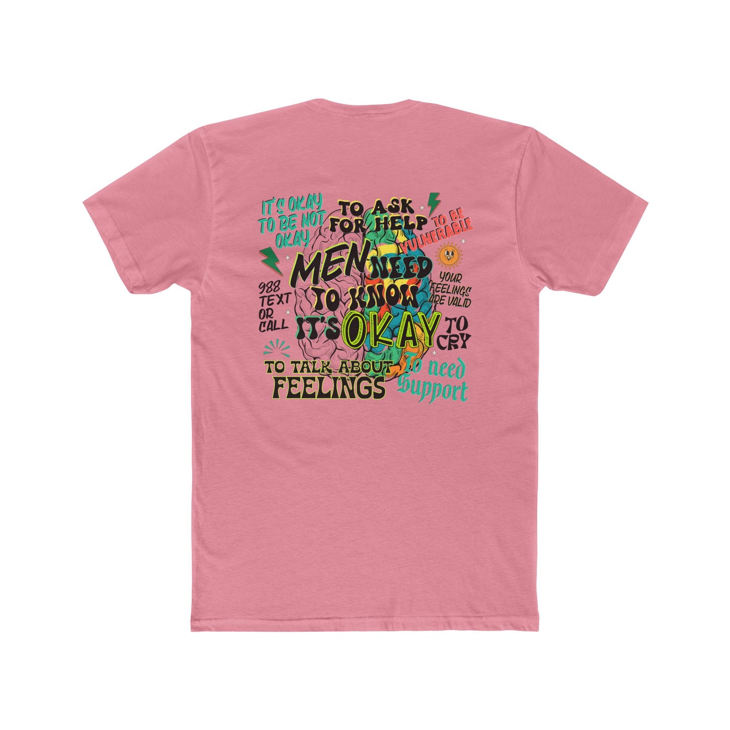 Supportive Men's Mental Health Tee - Unisex Cotton Crew with Positive Messages