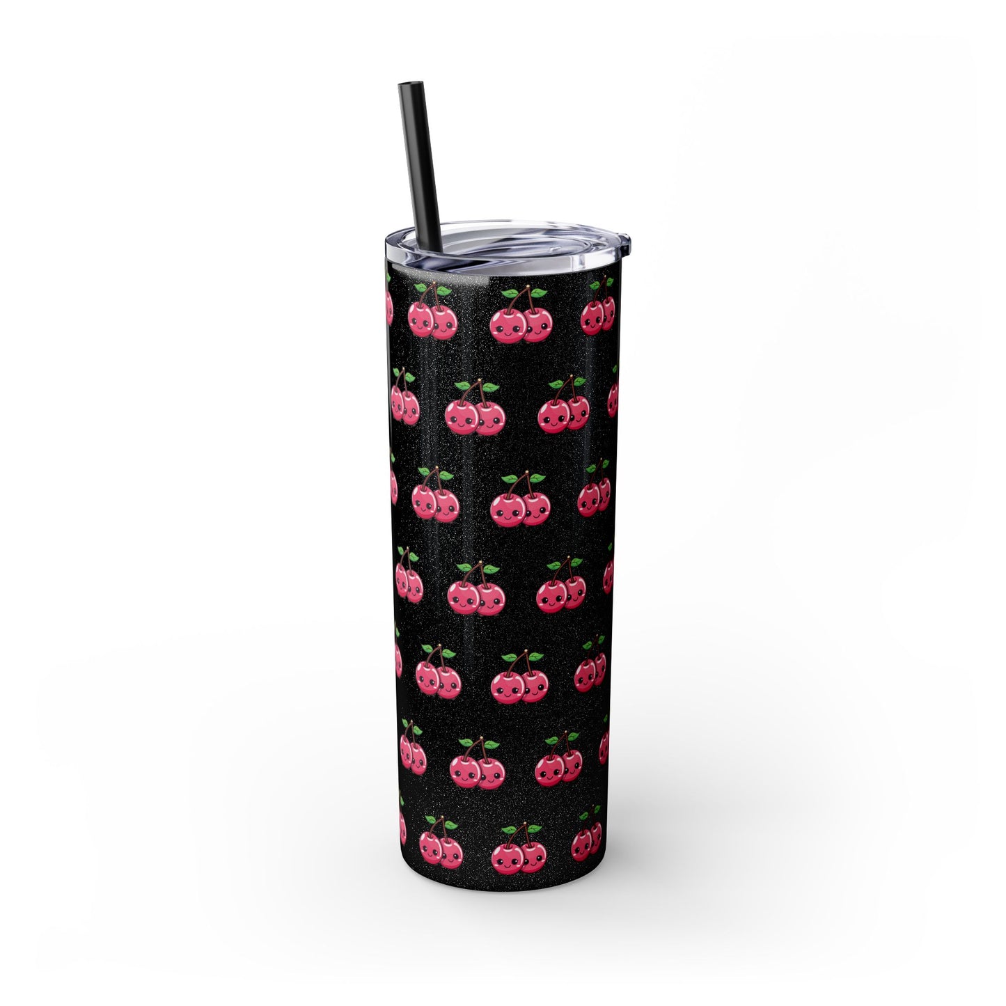 Kawaii Cherry Skinny Tumbler with Straw, 20oz| Nefty Creations - Nefty Creations