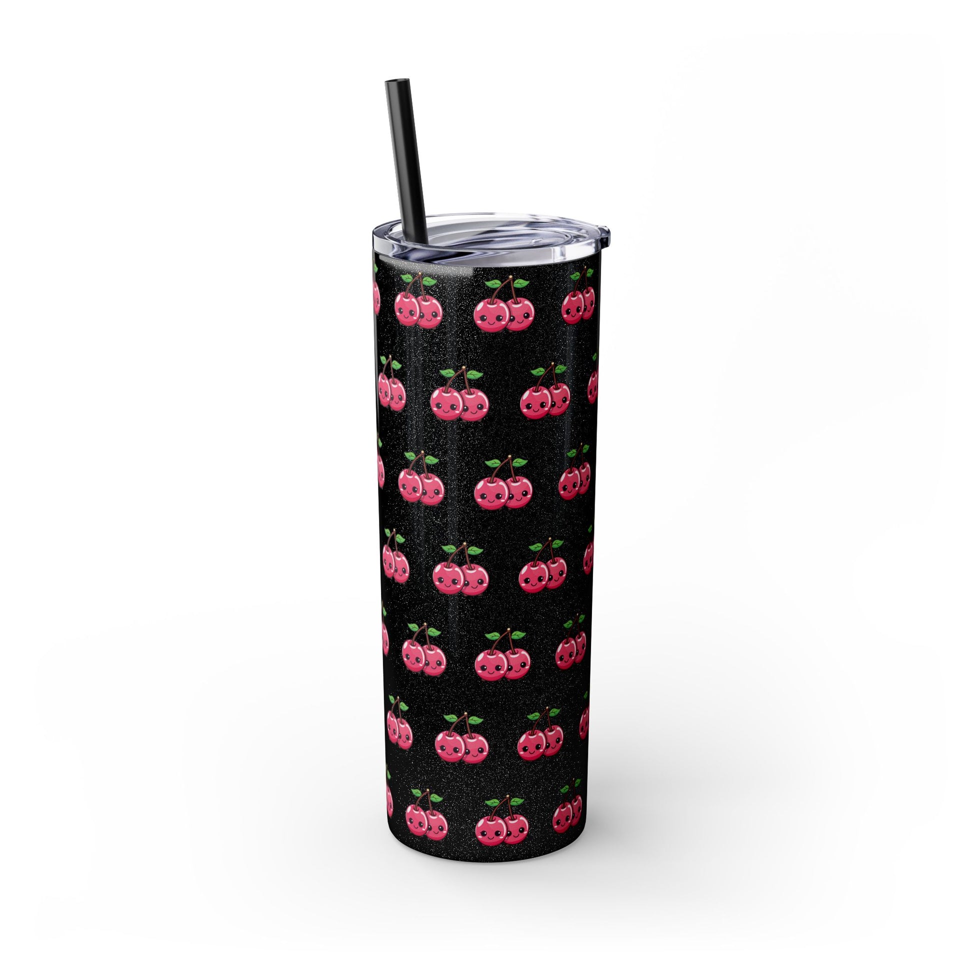 Kawaii Cherry Skinny Tumbler with Straw, 20oz| Nefty Creations - Nefty Creations