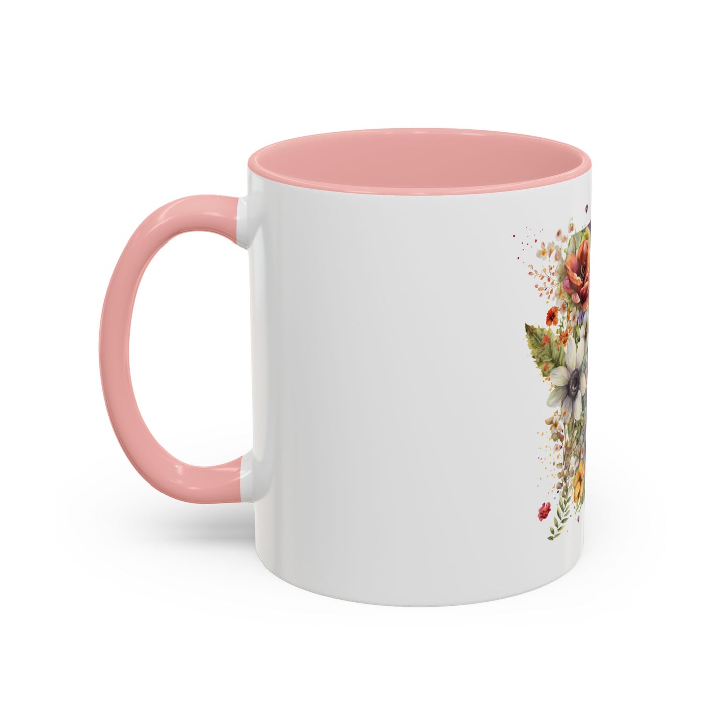 Personalized Floral Initial Coffee Mug - 11 oz & 15 oz