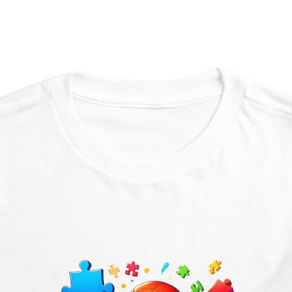 Toddler Spiderman Short Sleeve Tee - Autism Awareness Colorful Puzzle Splash Design - Nefty Creations