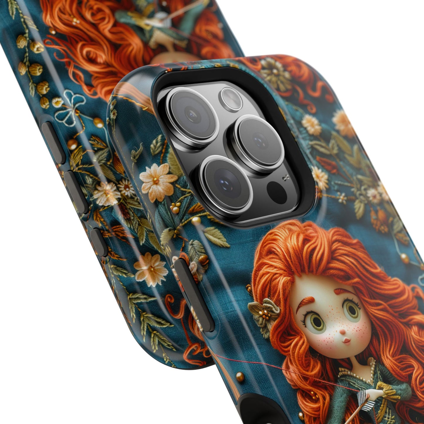 Whimsical Princess Magnetic Tough Case - Floral Design for iPhone