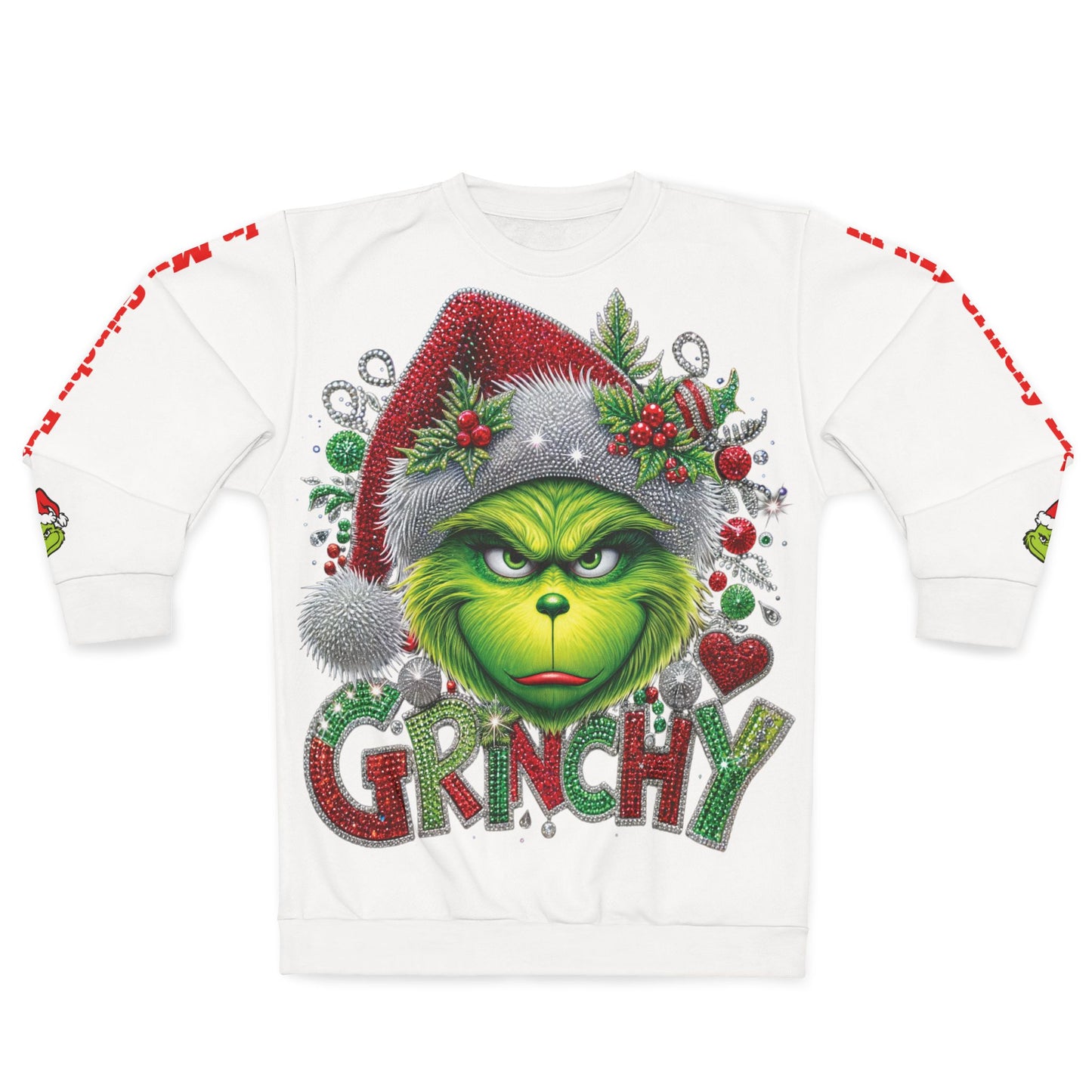 Festive Grinch Sweatshirt | Christmas Holiday Cheer - Nefty Creations