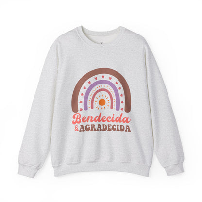 Bendecida & Agradecida Crewneck Sweatshirt - Cozy Unisex Sweater with Positive Vibes - Nefty Creations