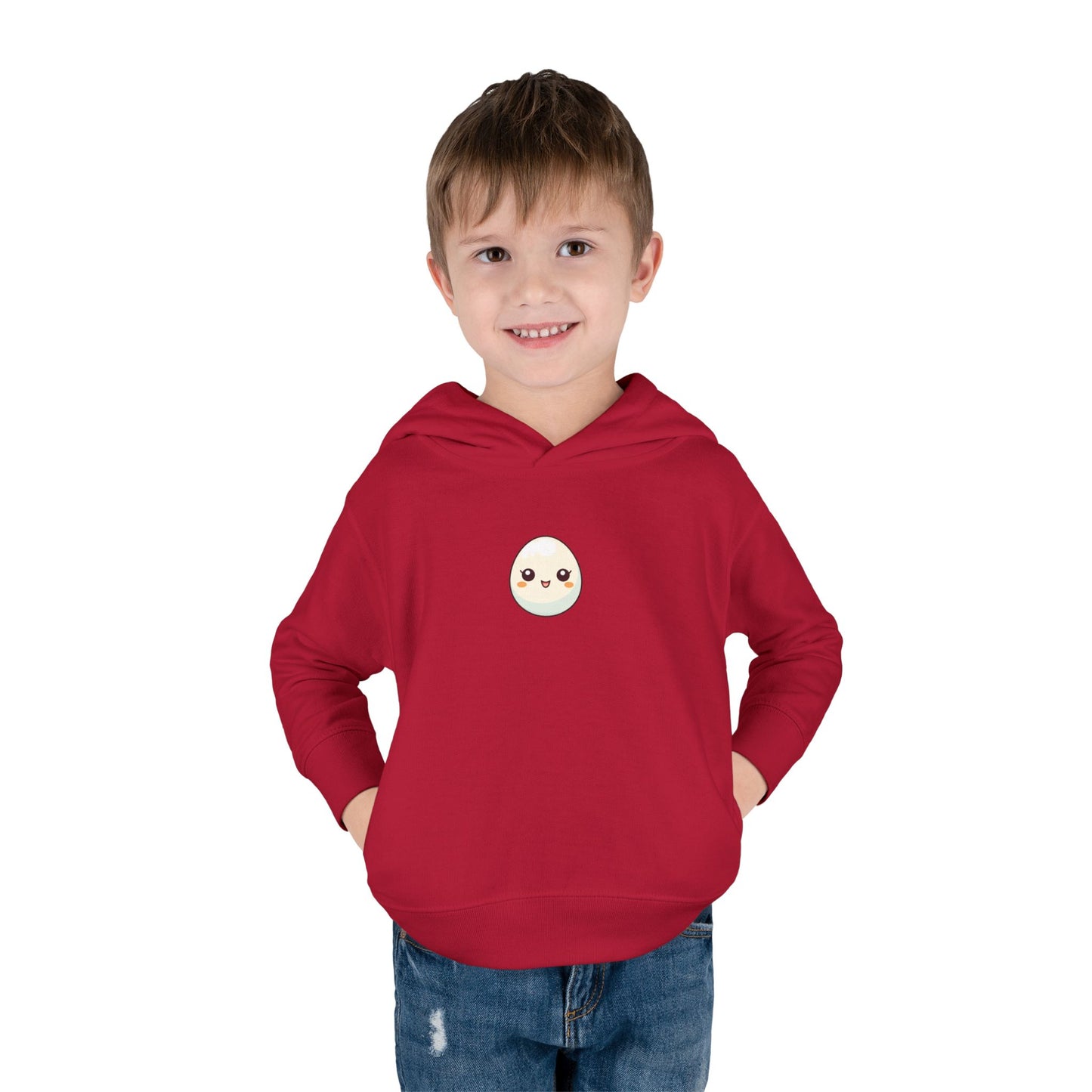 Cute Egg Graphic Toddler Fleece Hoodie - Cozy & Playful Pullover for Kids
