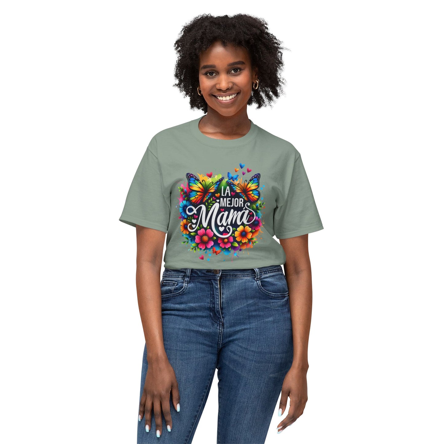Floral 'La Mejor Mama' T-Shirt | Vibrant Unisex HD Cotton™ Tee for Moms
