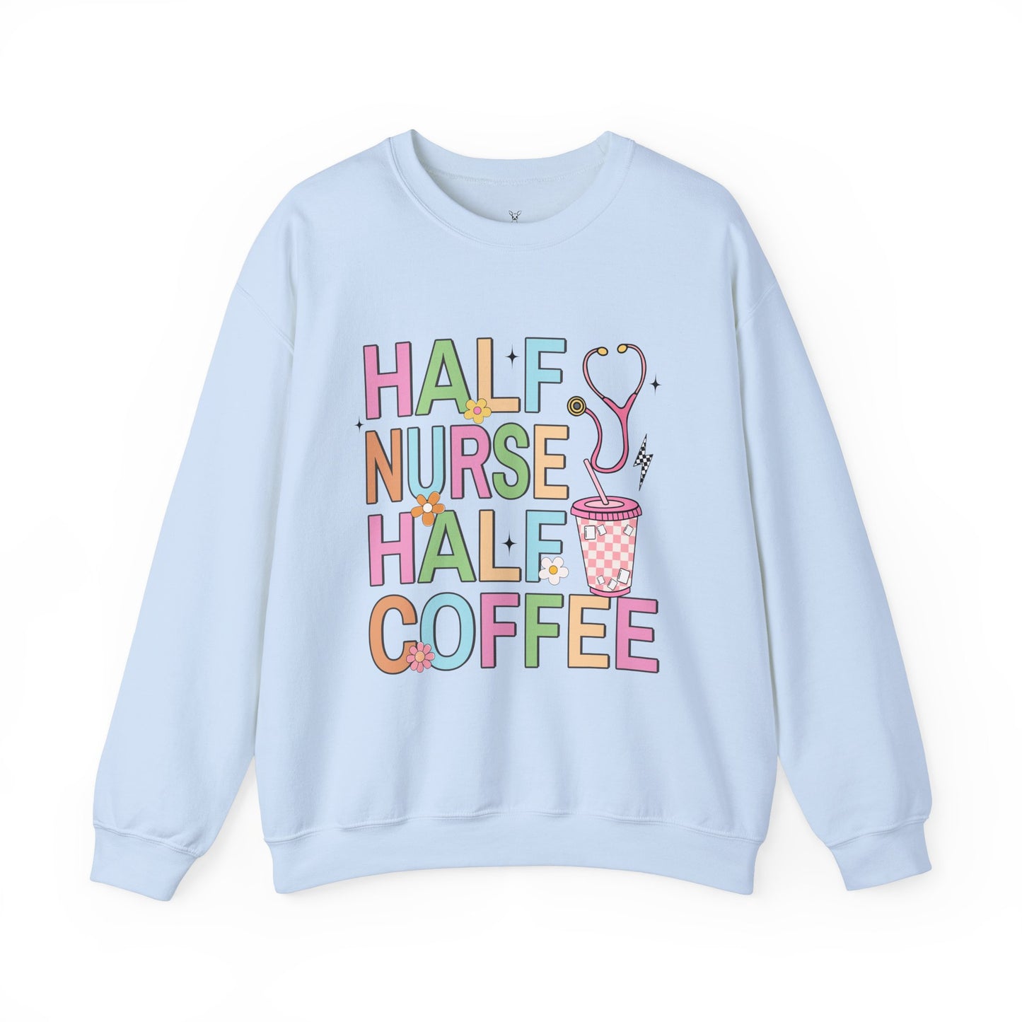 Half Nurse Half Coffee Unisex Crewneck Sweatshirt - Perfect Gift for Healthcare Workers
