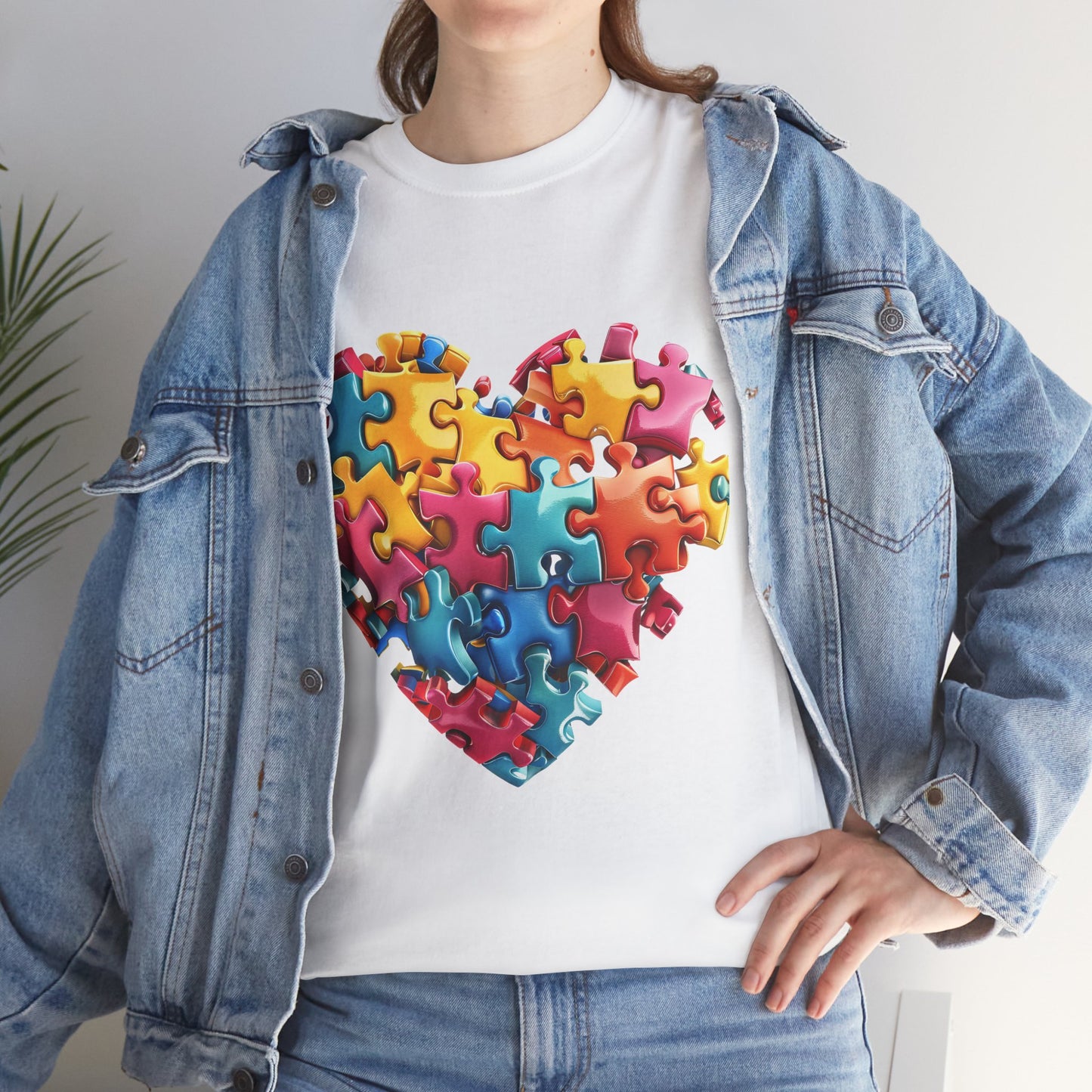 Puzzle Heart Tee - Autism Awareness Gift